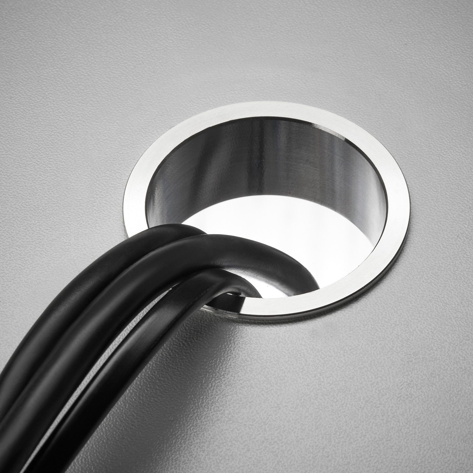 SO-TECH® Kabelkanal Kabeldurchführung Kabelring Kabeldurchlass echt Edelstahl (1-St), Einbau-Ø 12 mm / Außen-Ø 15 mm, satiniert [matt gebürstet]
