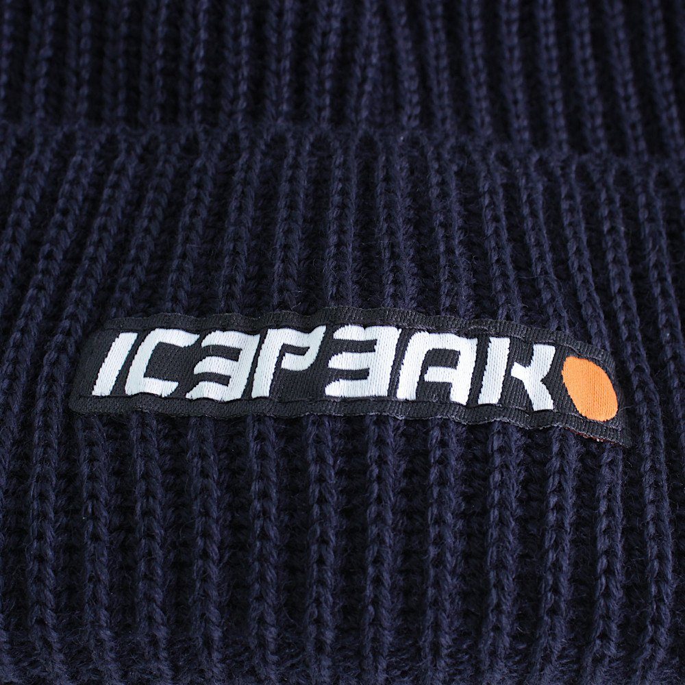 Icepeak Strickmütze Beanie Igal Wintermütze Umschlagbarer Rand mit Logo-Patch