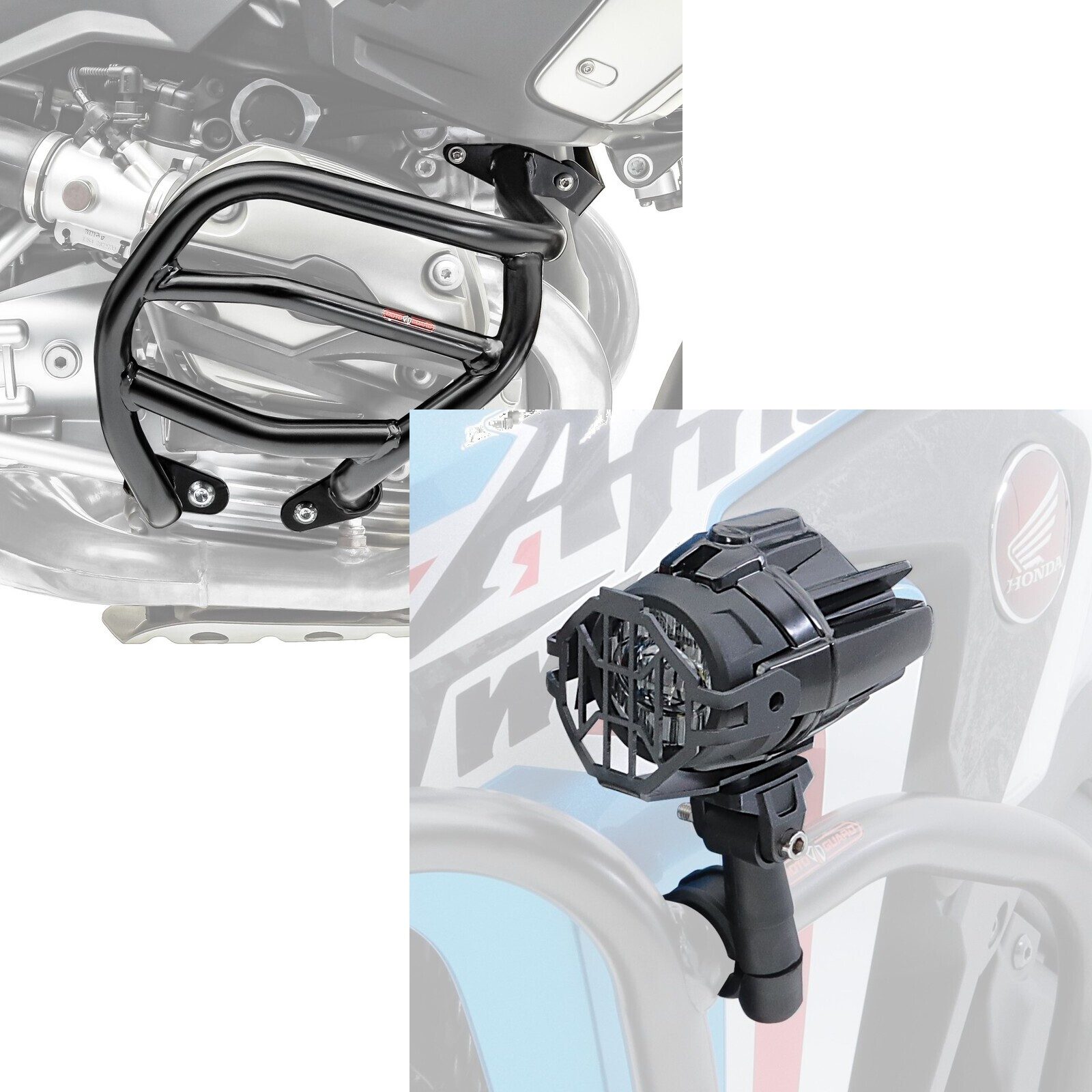 Motoguard Motor-Schutzhülle Set Sturzbügel + LED Zusatzscheinwerfer S12