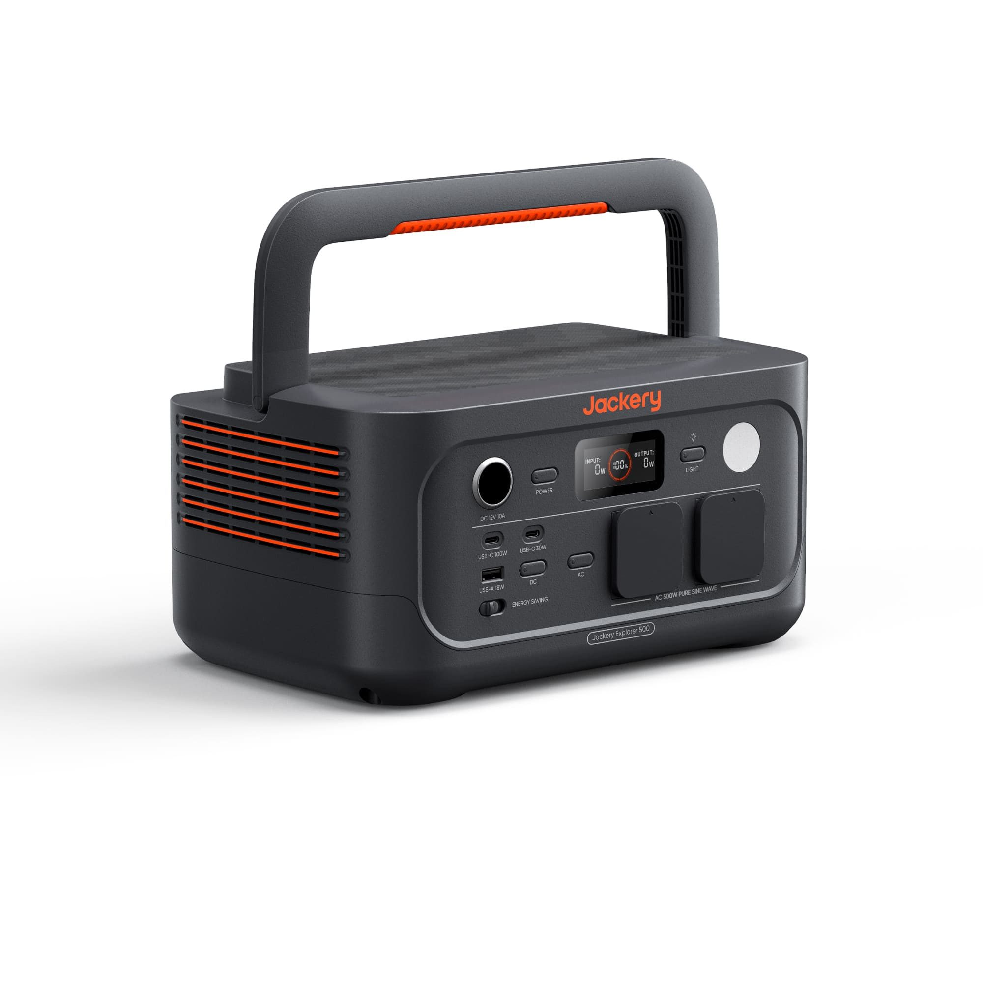 Jackery Stromerzeuger 500 v2 Tragbare Powerstation 512Wh Solargenerator, 1 in kW, 230V/500W (Max 1000W) LiFePO4 Akku für Camping, Notfälle, Reisen