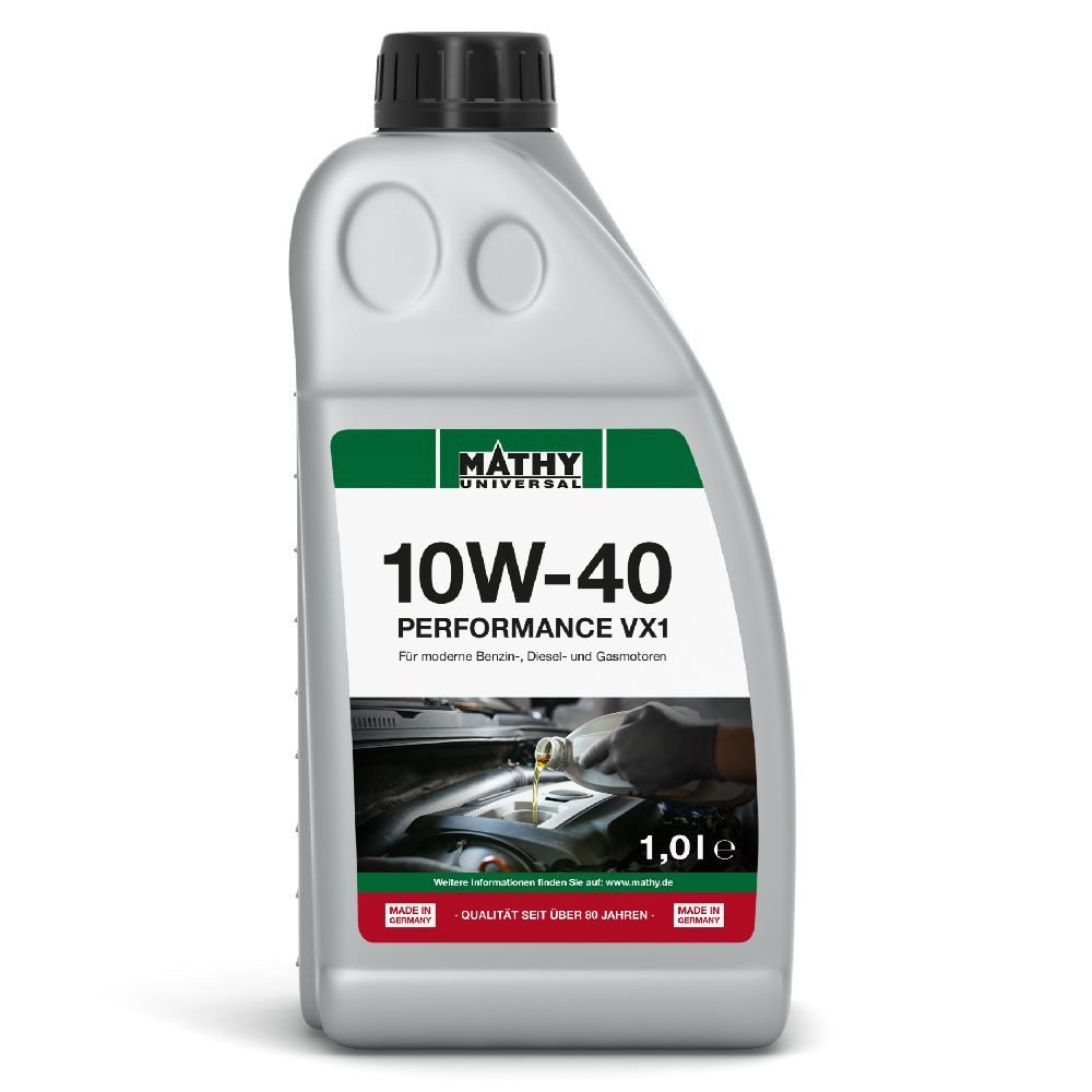 MATHY Motoröl MATHY SAE 10W-40 Performance VX1 1,0 l, (1-tlg), Teilsynthetisches Motoröl