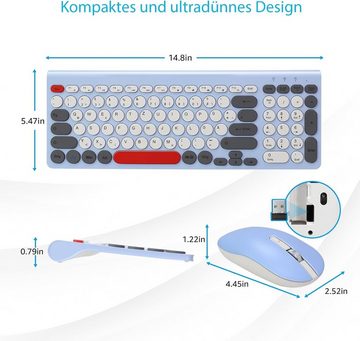 LeadsaiL Leise Tasten Tastatur- und Maus-Set, Kabelloses,Kompakte, langlebige Technologie für maximaleProduktivität