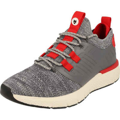 Herren Sport Schuhe Sneaker Halbschuhe 9110756 Knitted Lt.Grey/Red Sneaker