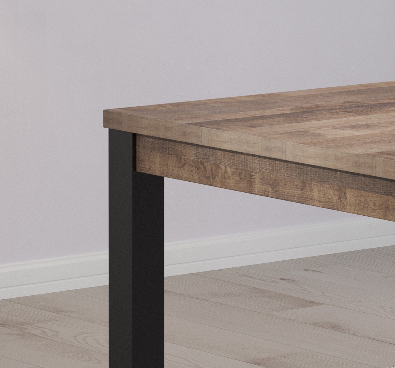 trendteam Esstisch Emile (Tisch in Eiche Tabak und schwarz, 160 x 90 cm), bis zu 6 Personen
