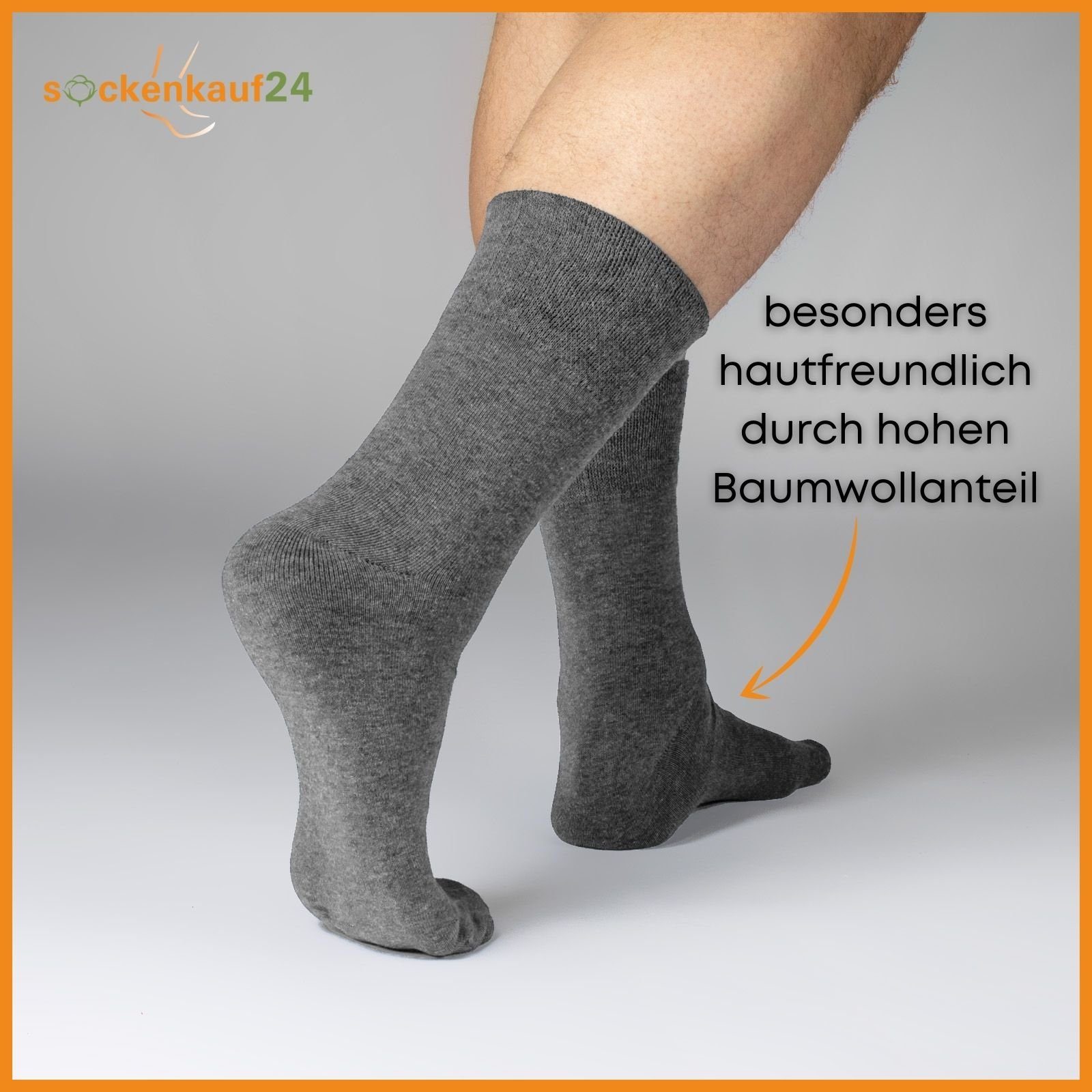 sockenkauf24 Gesundheitssocken 6 Paar Herren & Damen Socken ohne Gummibund und ohne Naht Diabetiker geeignet WP