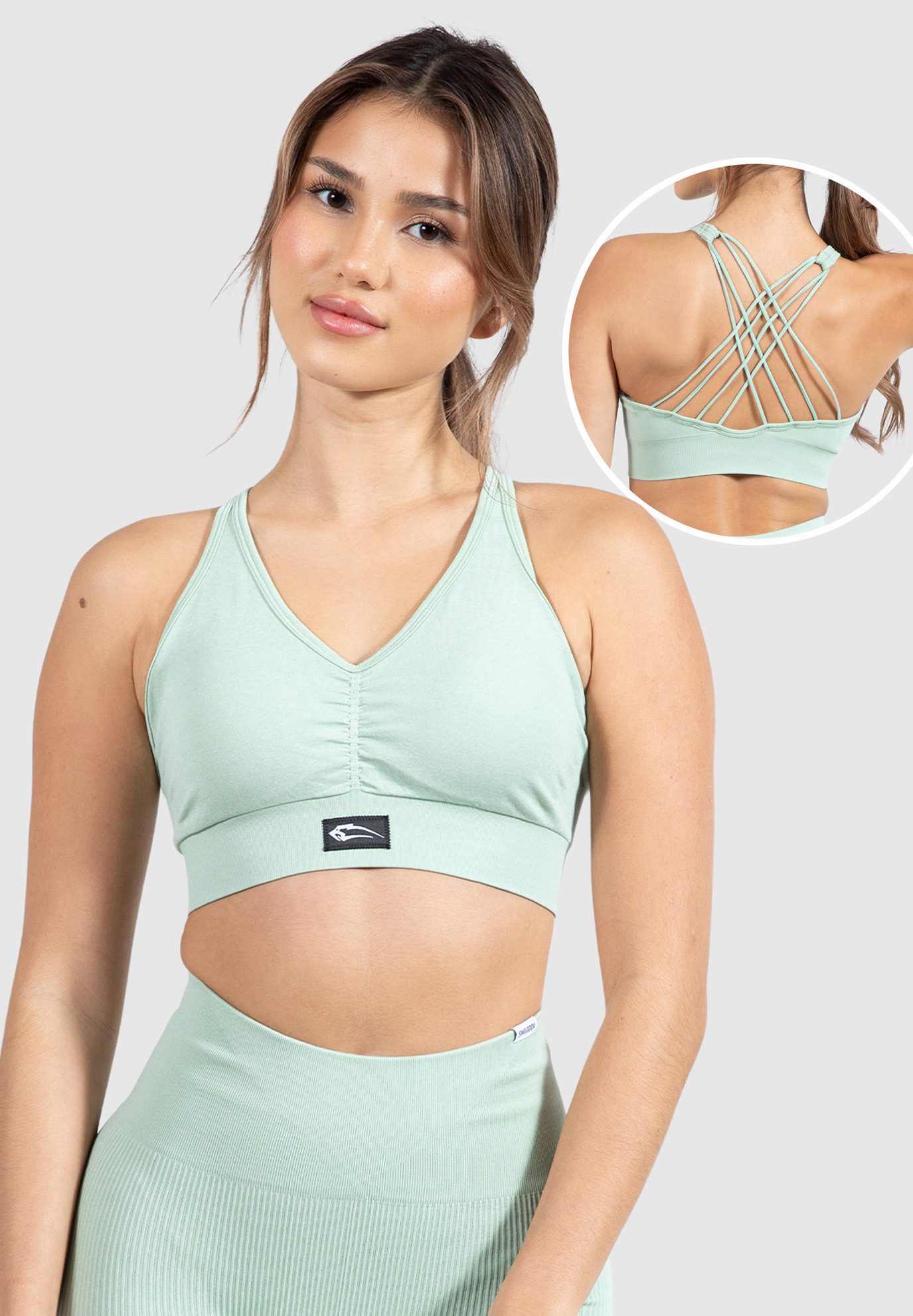 Sport-BH Amaze Scrunch, Sport Bra ohne Bügel Blickdicht Gym Yoga Alltag