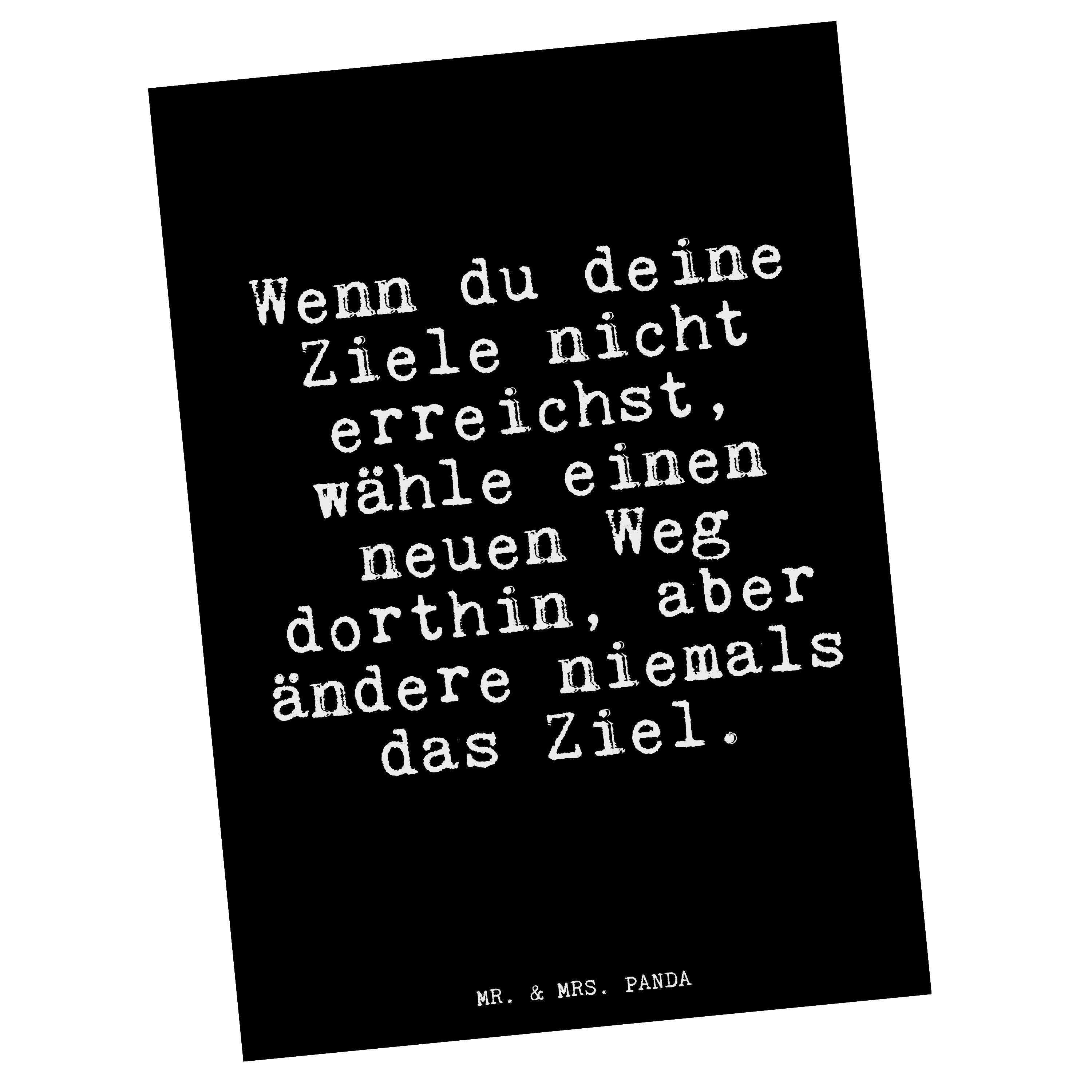 Mr. & Mrs. Panda Postkarte »Wenn du deine Ziele... Schwarz