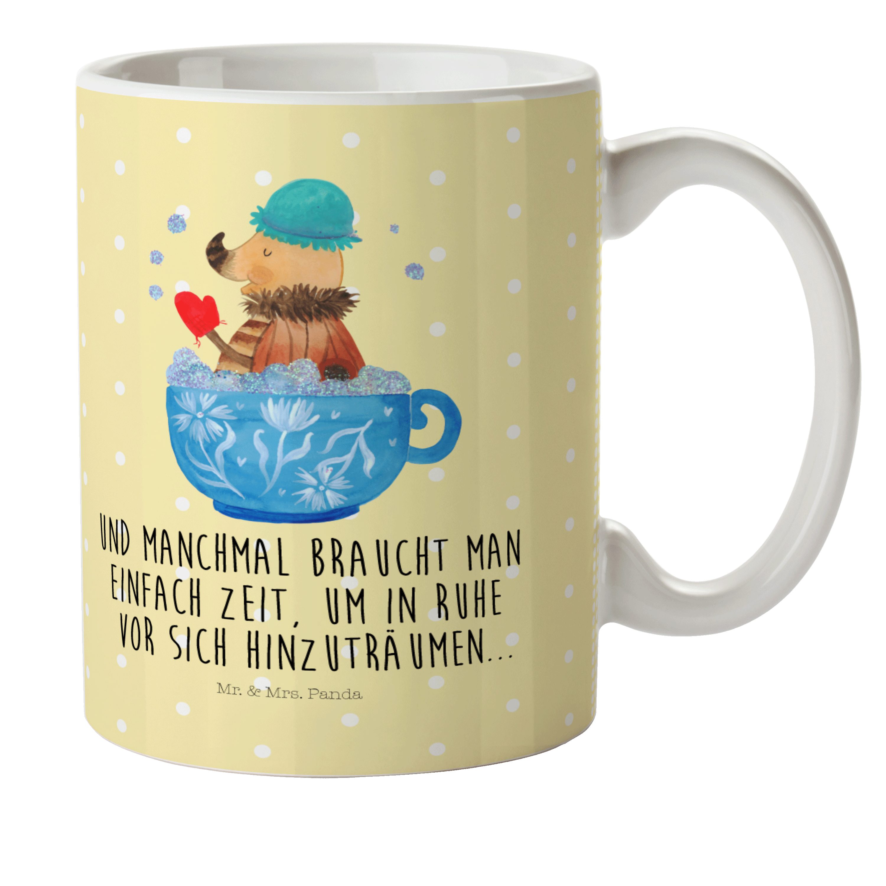 Gelb - Nachtfalter Panda - Tasse, Mr. Schaumbad Geschenk, Mrs. Kunststoff Kinderbecher Kunststoff Ki, & Pastell