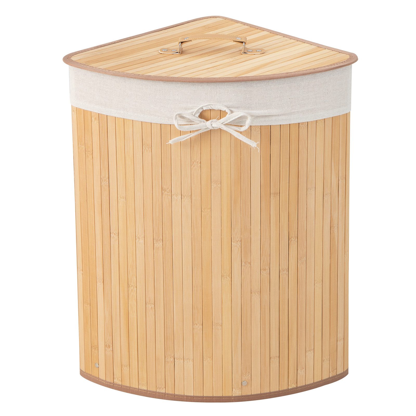 COSTWAY Wäschekorb, mit Deckel, 58L, Bambus, mit ausnehmbarer Innentasche günstig online kaufen