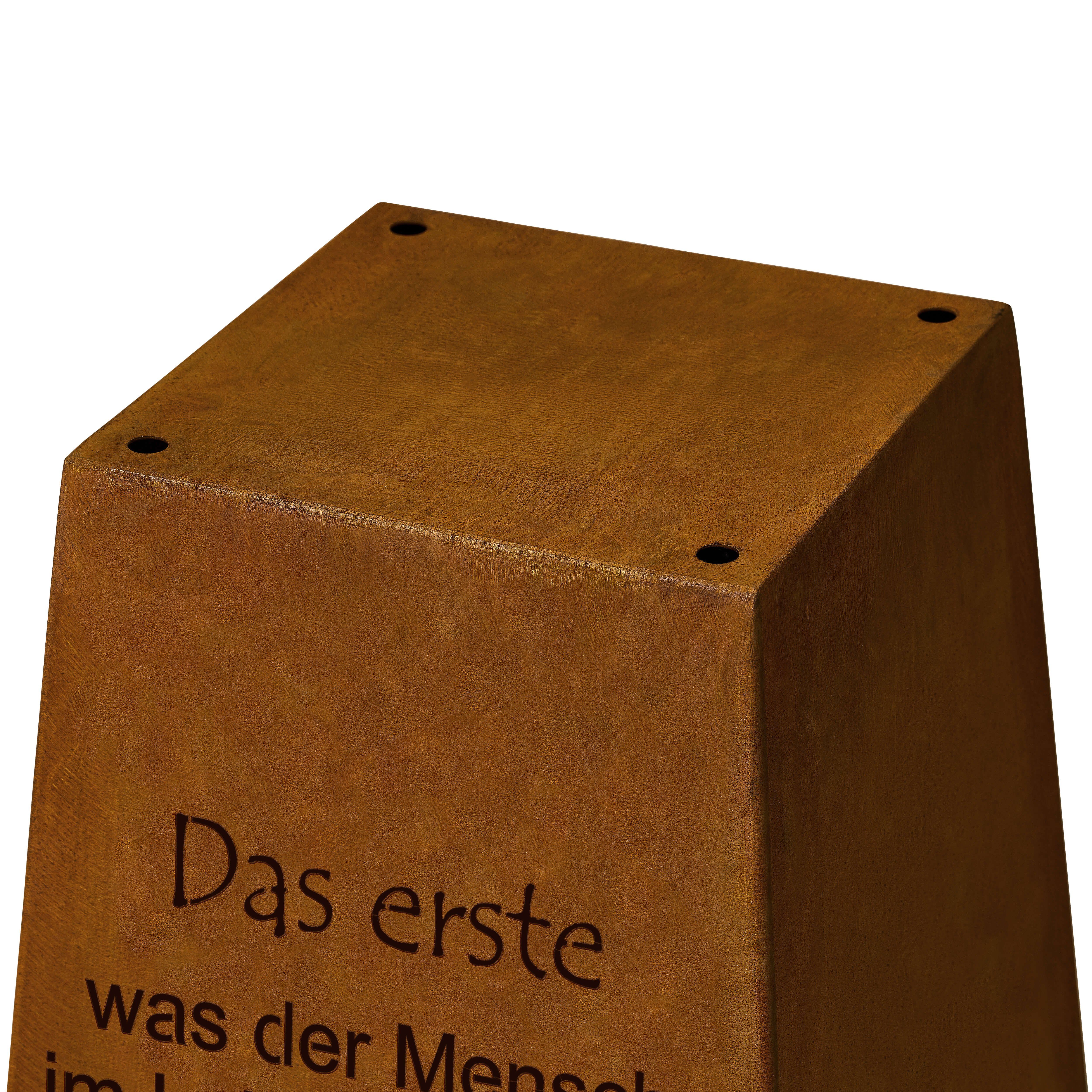 Rostikal Dekosäule Pflanzschale mit Säule Spruch Familie (Set), Echter Rost – Bild 4 von 5