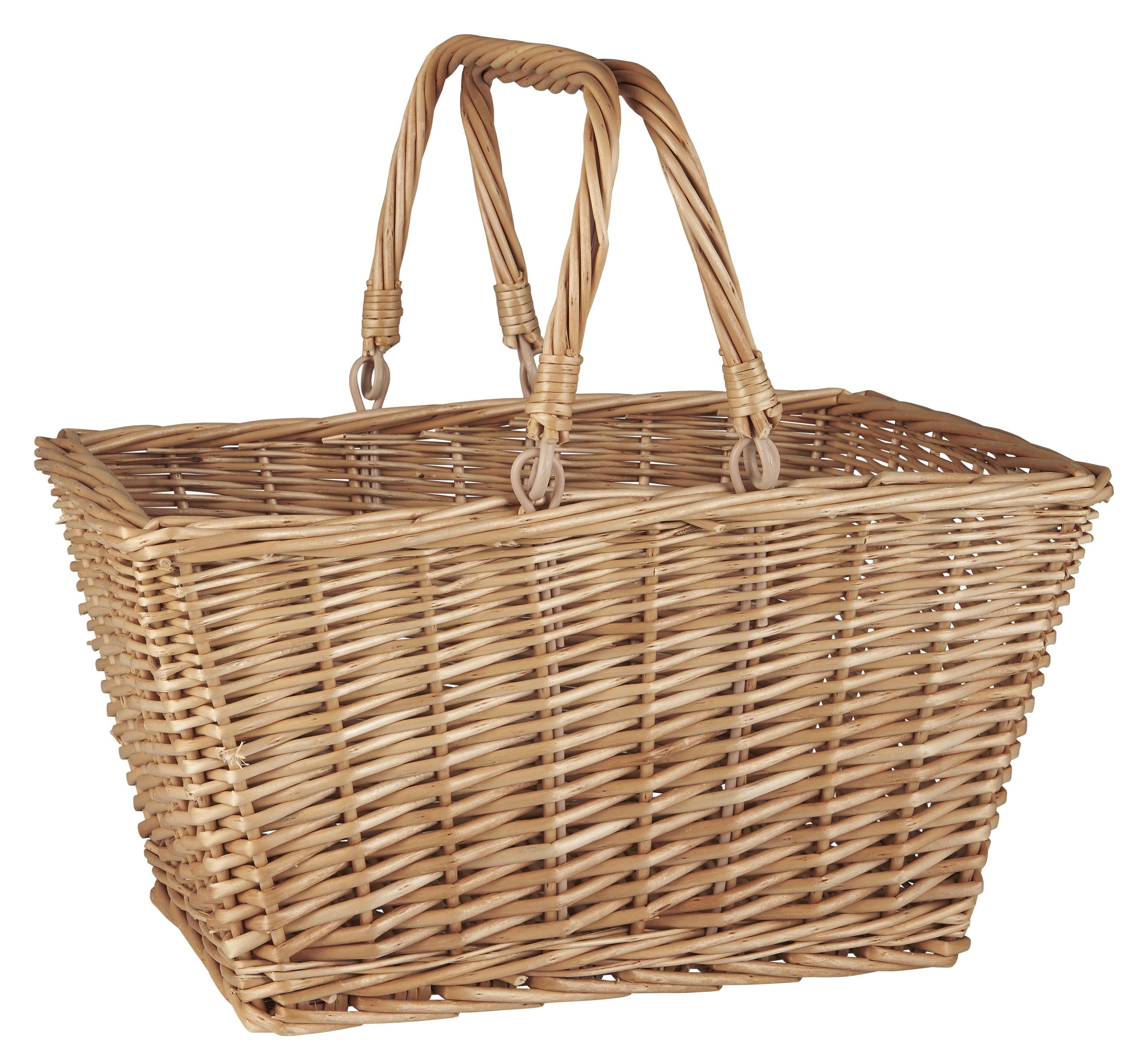 Einkaufskorb Ib Laursen - Einkaufskorb Weidenkorb Korb mit Henkel L 39 cm