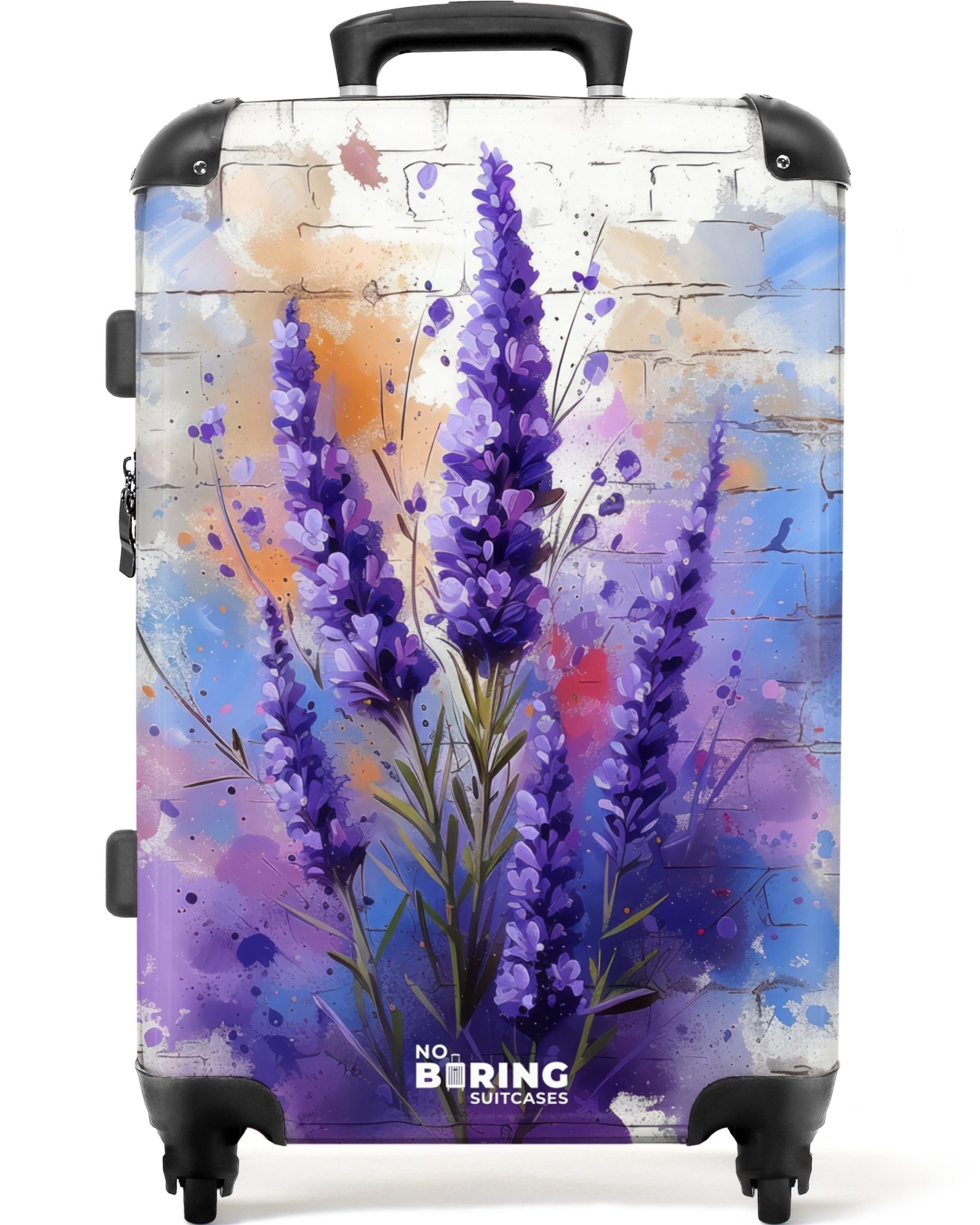 NoBoringSuitcases.com© Hartschalen-Trolley Lila-Lavendel im Graffiti-Stil 6 günstig online kaufen
