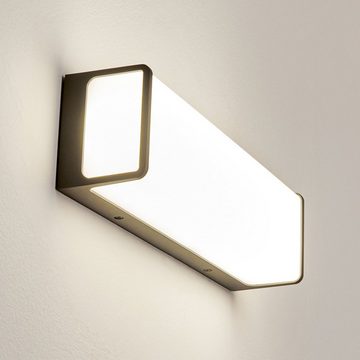 hofstein Außen-Wandleuchte »Sorianello« moderne Außenlampe aus Metall in Anthrazit/Weiß, 4000 Kelvin, Wandlampe mit Lichteffekt für den Eingangsbereich,2200 Lumen, IP54