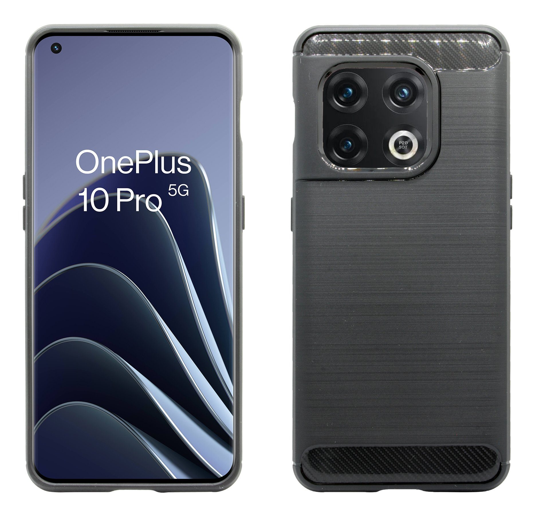 cofi1453 Handyhülle Silikon Hülle für OnePlus 10 Pro 5G Schwarz 6,7 Zoll, Case Cover Schutzhülle Bumper