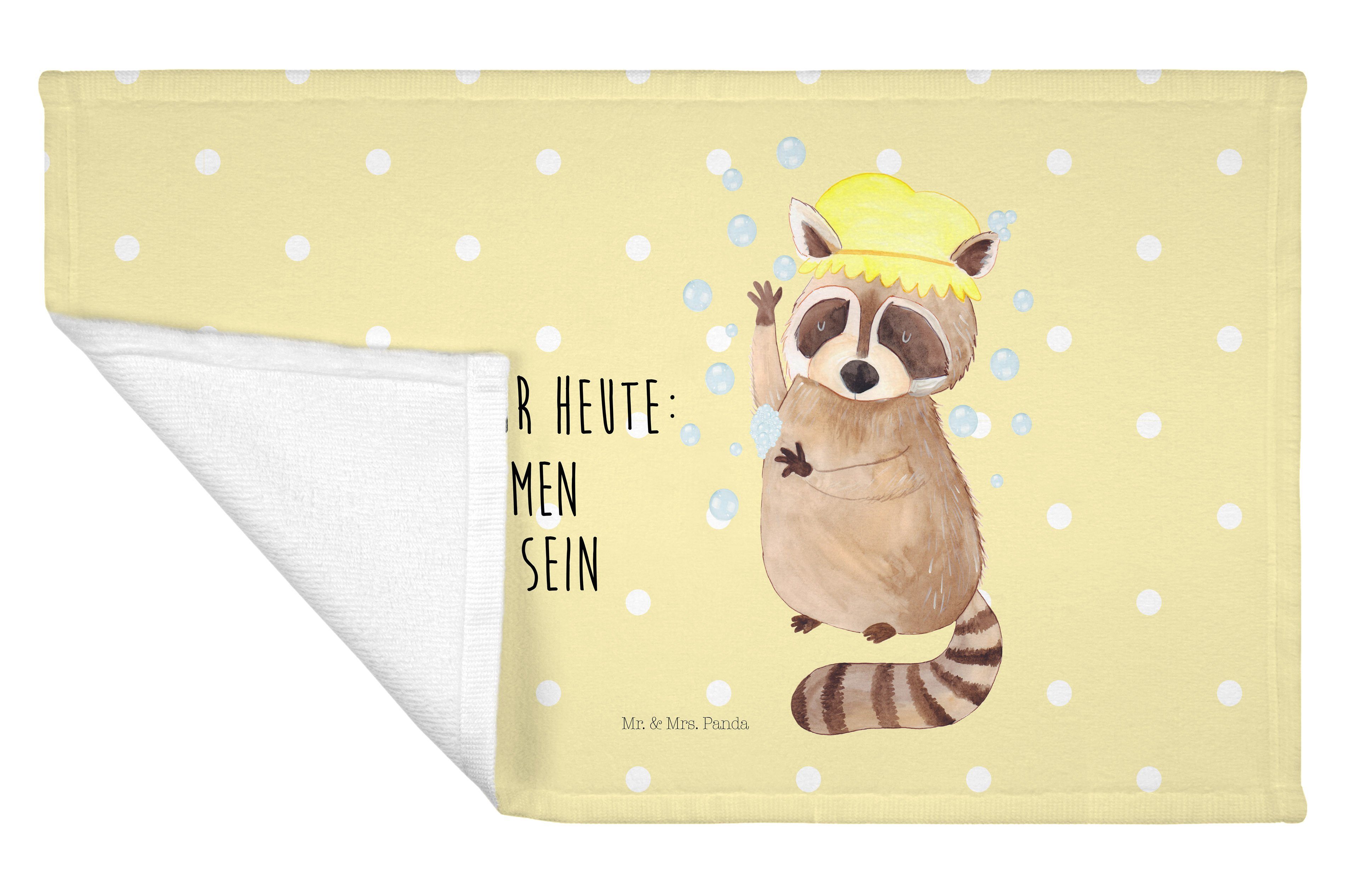 Mr. & Panda Gelb - Plan, Geschenk, (1-St) Mrs. Kinder Tiermotive, Waschbär - Pastell Handtuch, Handtuch