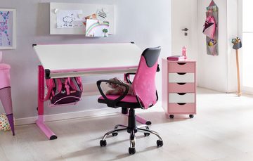 Amstyle Drehstuhl SPM1.355 (Schreibtischstuhl TERNI Pink für Kinder ab 6 Jahre), Kinderdrehstuhl Jugendstuhl höhenverstellbar 60 kg