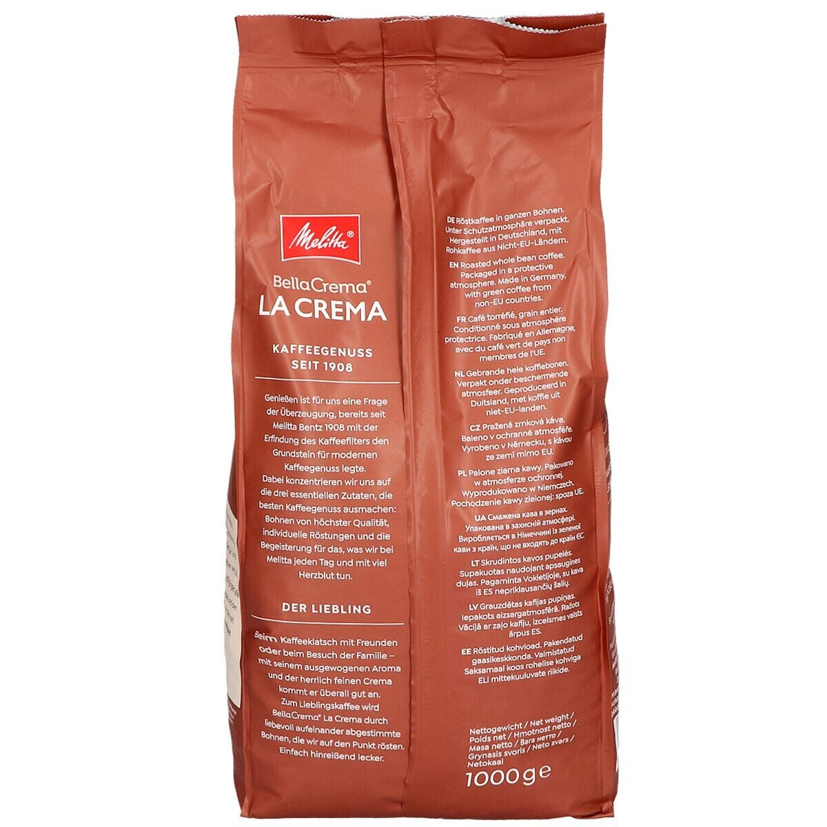 Melitta Kaffee BellaCrema® La Crema, 1000 g, 100% Arabica-Hochland-Kaffeebohnen
