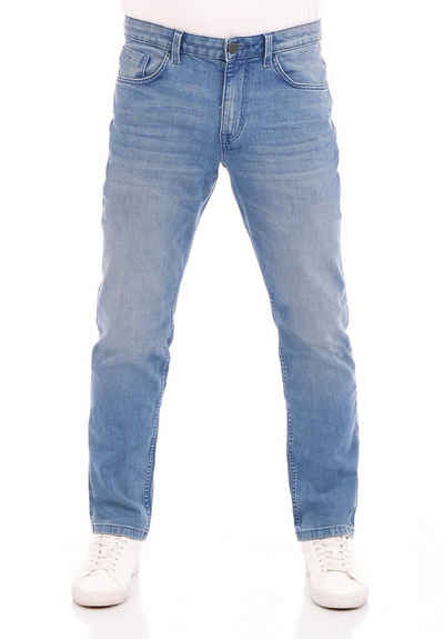 TOM TAILOR Straight-Jeans Herren Jeanshose Marvin Regular Fit Denim Hose mit Stretch