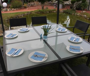 Leco Pavillon Dining Pavillon + Esstisch und Gartenzelt, 3 x 3 m, (mit integriertem Esstisch), 300 x 300 x 250 cm (L x B x H)