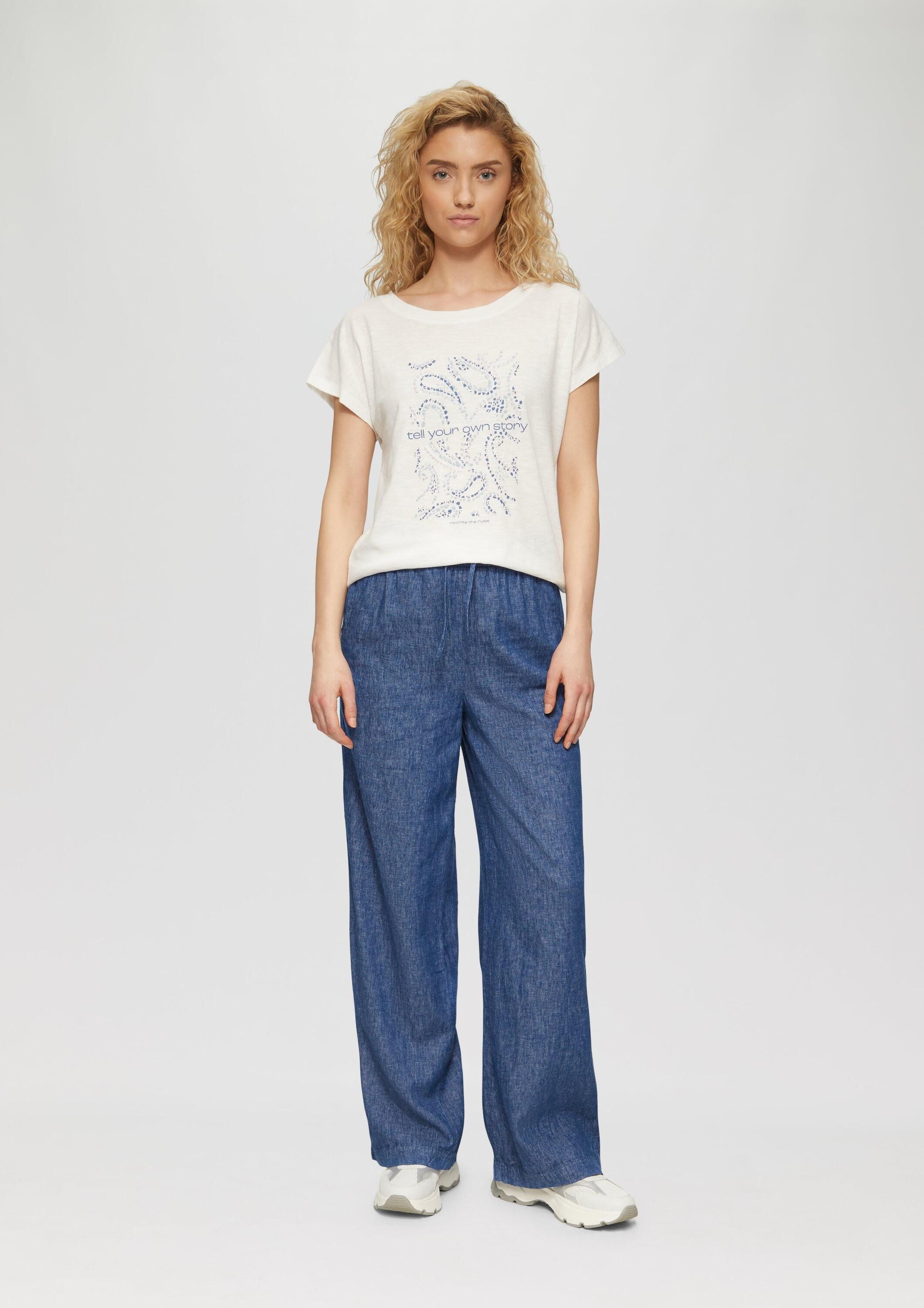 s.Oliver Chinos Hose Wide-Leg-Hose aus Leinenmix günstig online kaufen
