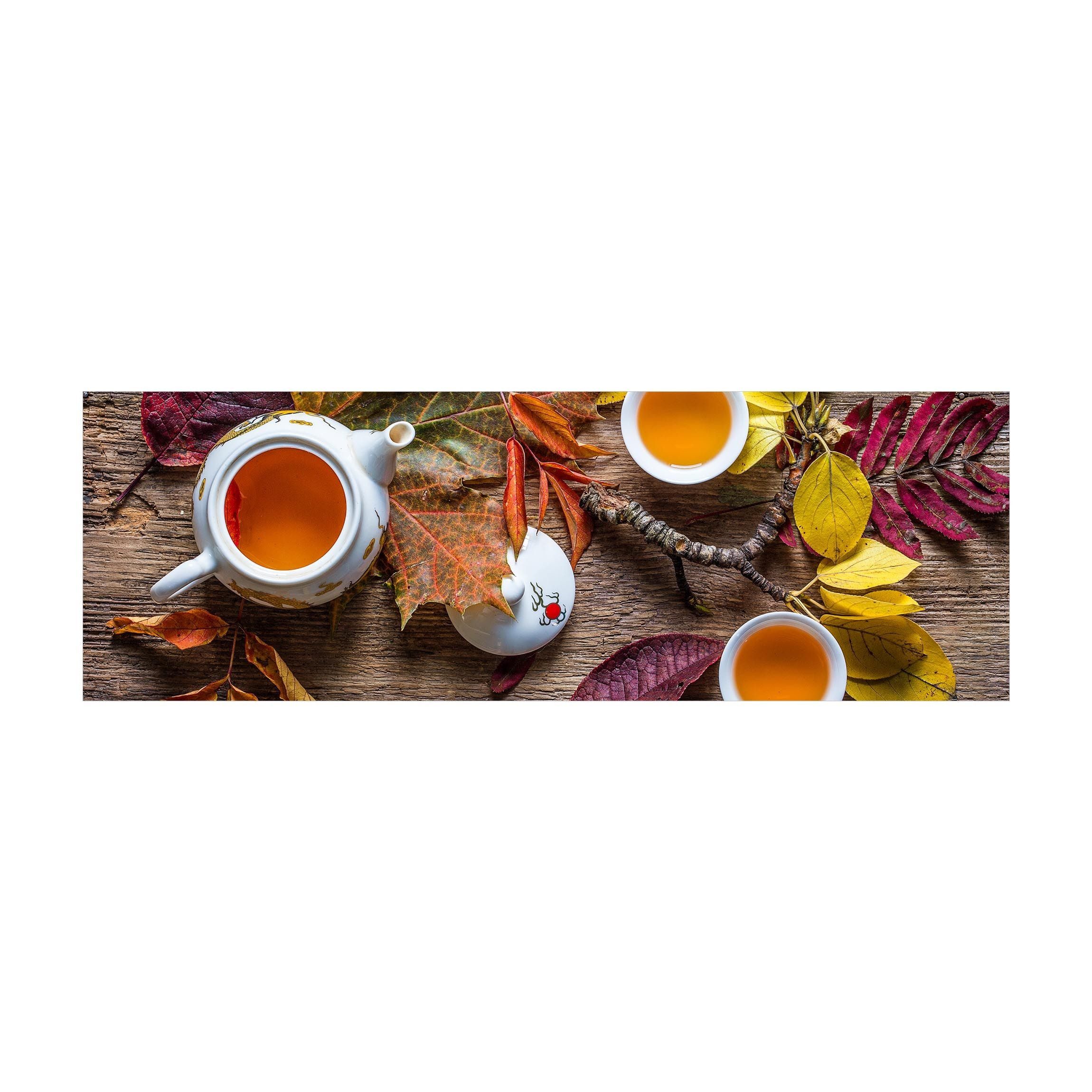 Bilderdepot24 Teppich Teppich Vinyl Küchenmatte Küche Tee lang modern funktional, Läufer - orange glatt, nass wischbar (Spritzer, Tierhaar) Saugroboter & Bodenheizung geeignet