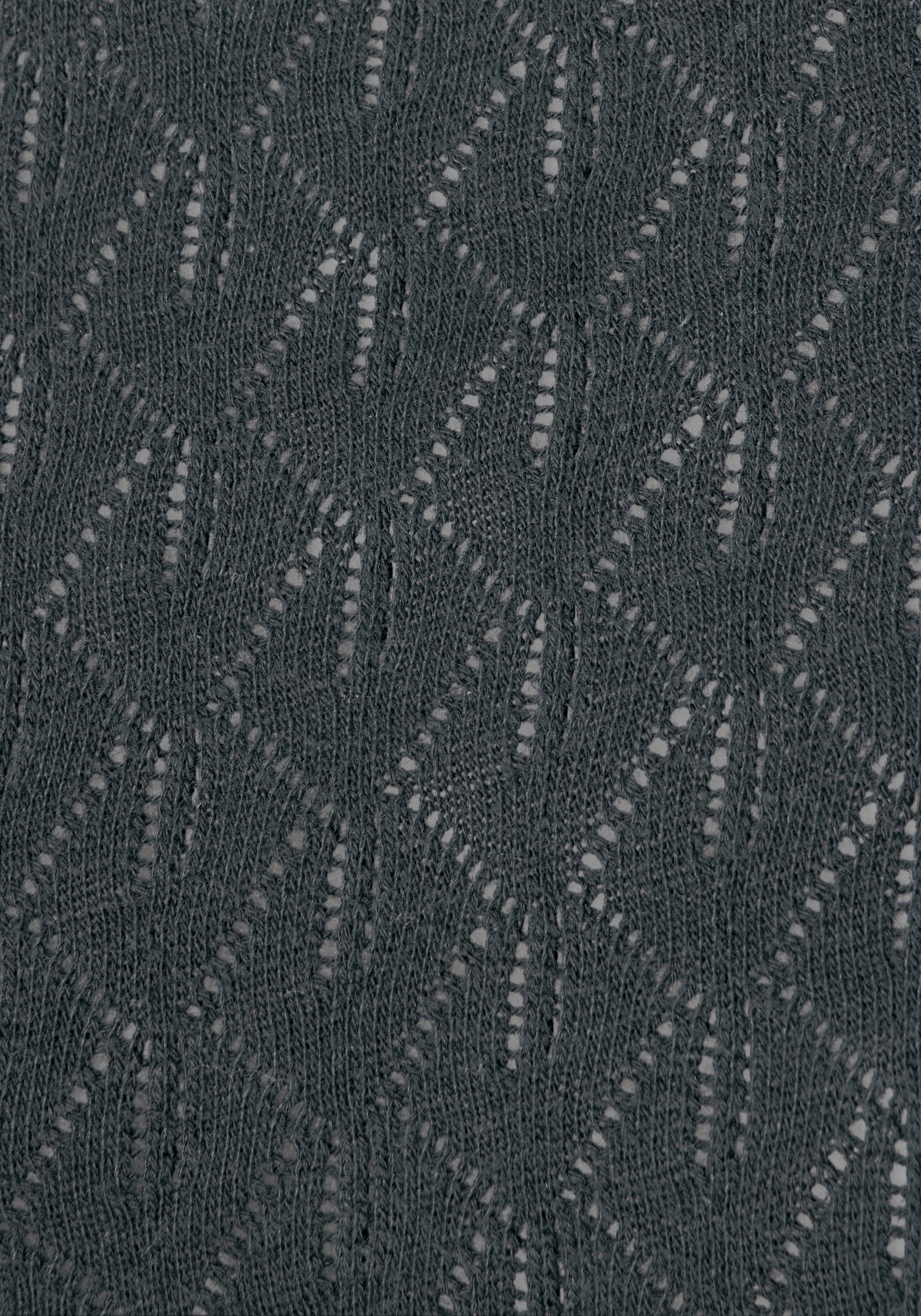 Vivance Langarmshirt mit modischem Ajour-Muster aus weichem Baumwollstrick