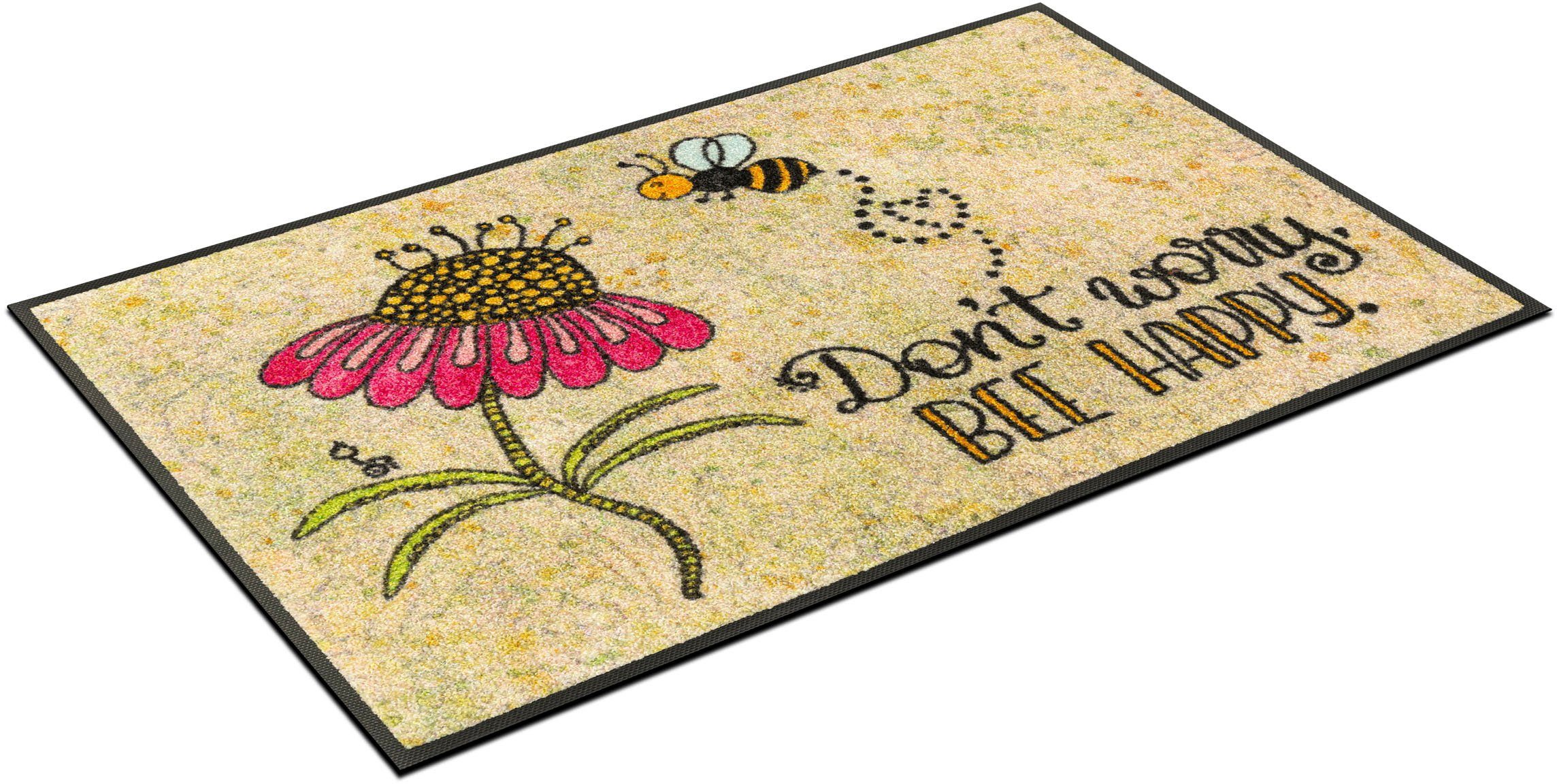 wash+dry by Kleen-Tex Fußmatte Bee Happy, rechteckig – Bild 3 von 5