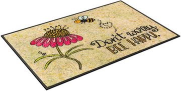 Fußmatte Bee Happy, wash+dry by Kleen-Tex, rechteckig