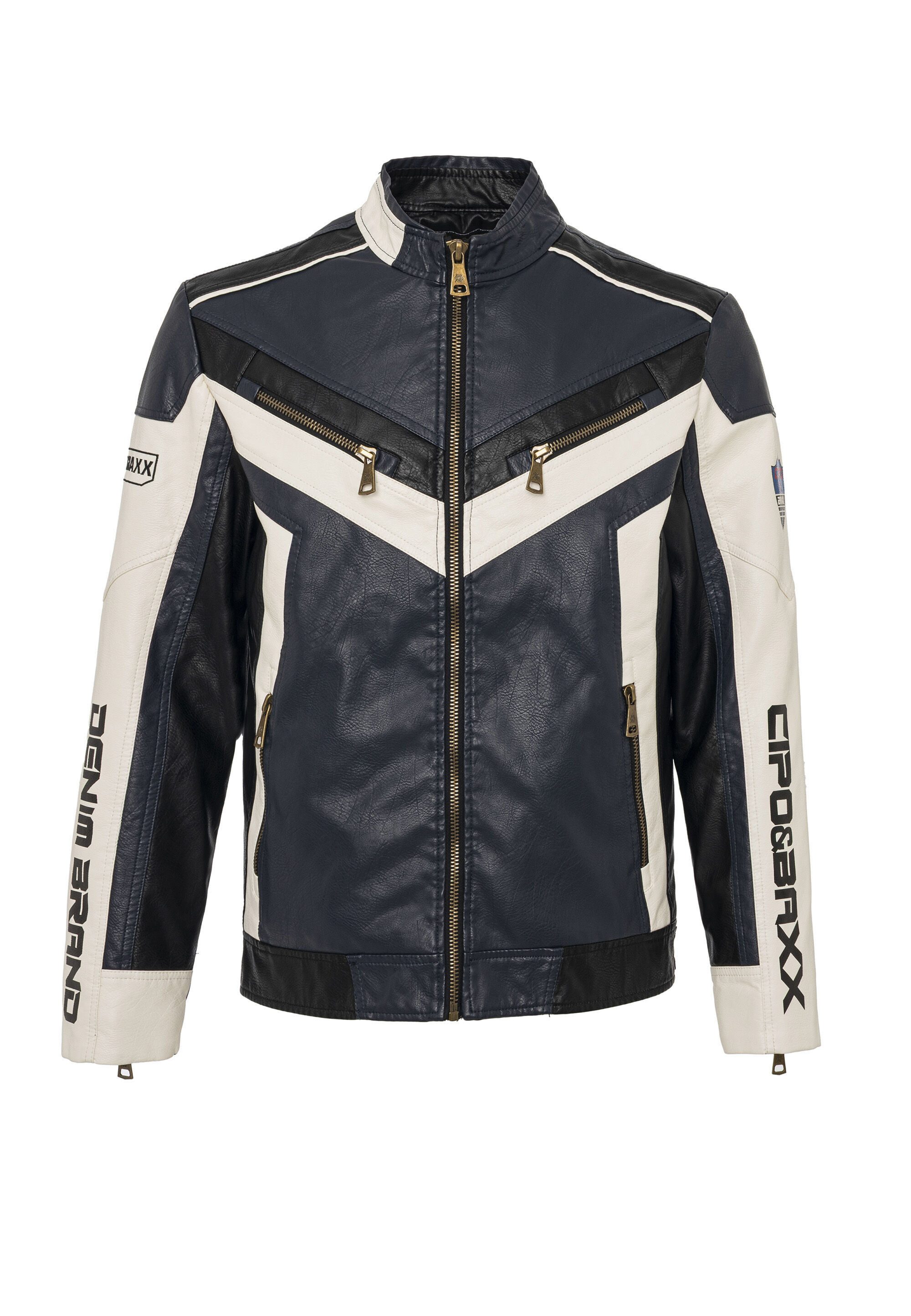 Cipo & Baxx Bikerjacke CM230 Motorrad-Look mit sportlichem Design
