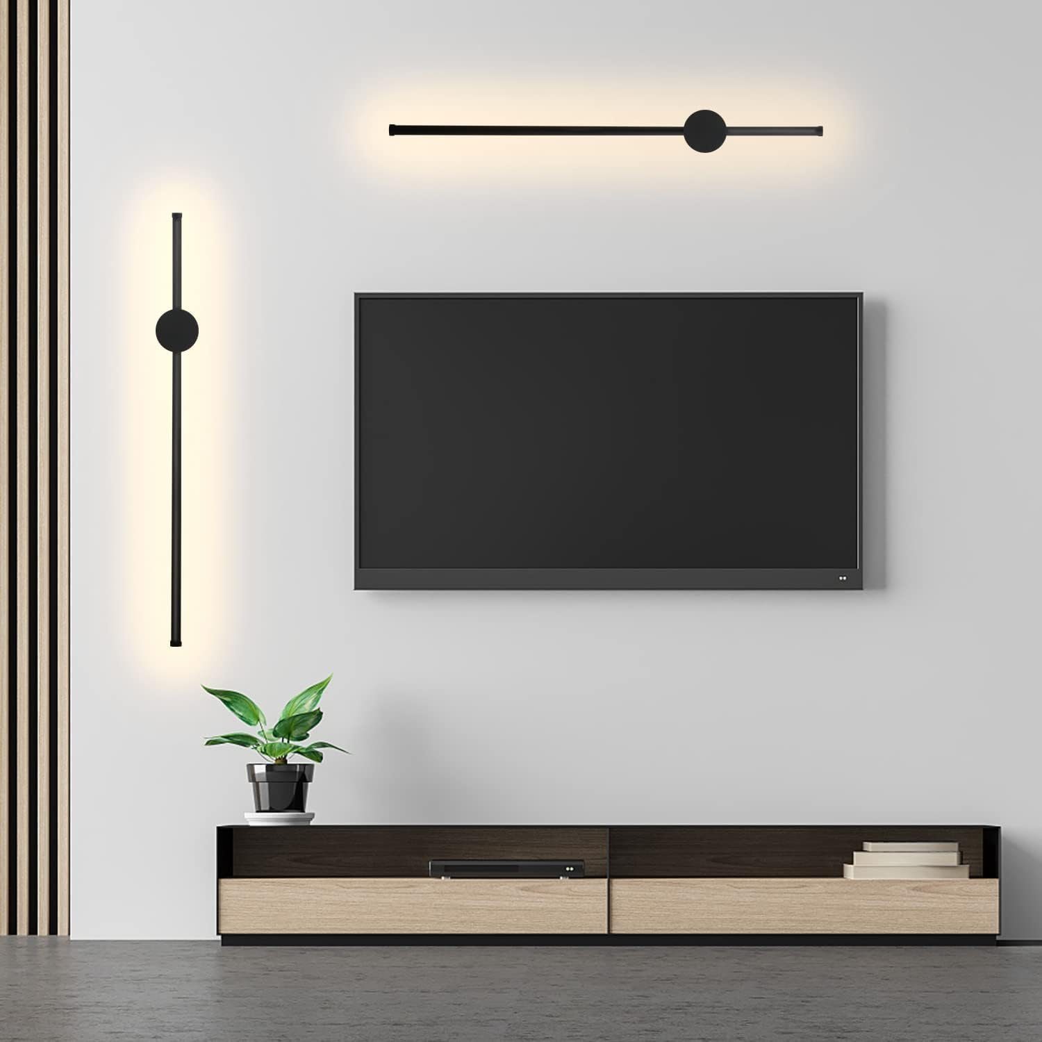 Lampada da parete led moderna per interni nera luce calda_voghion.com