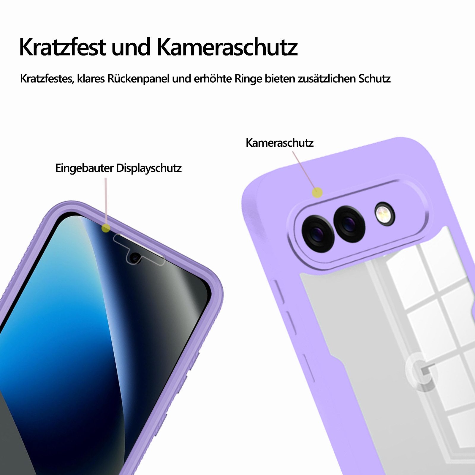betterfon Handyhülle 360 Grad Schutzhülle für Google Pixel 10a - Full Body Case, Vollschutz Case mit integriertem Displayschutz und klarer Sicht – Bild 5 von 5