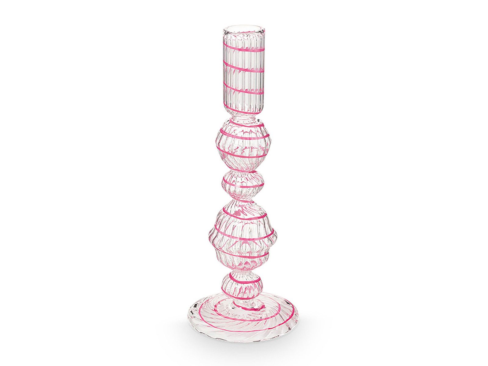 PiP Studio Kerzenständer Swirl Pink Glas Kerzenständer 22cm