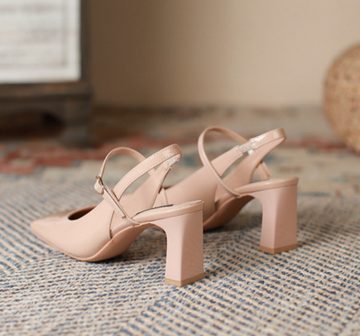 jalleria High Heels Damen-Sandalen mit dickem Absatz und Bag Toe High Heel High-Heel-Sandalette