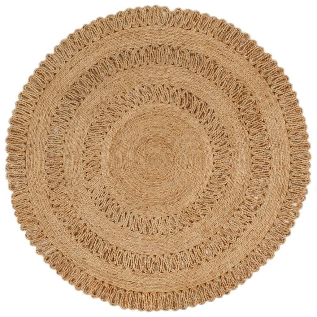 Teppich Teppich Jute Handgeflochten 120 cm Rund
