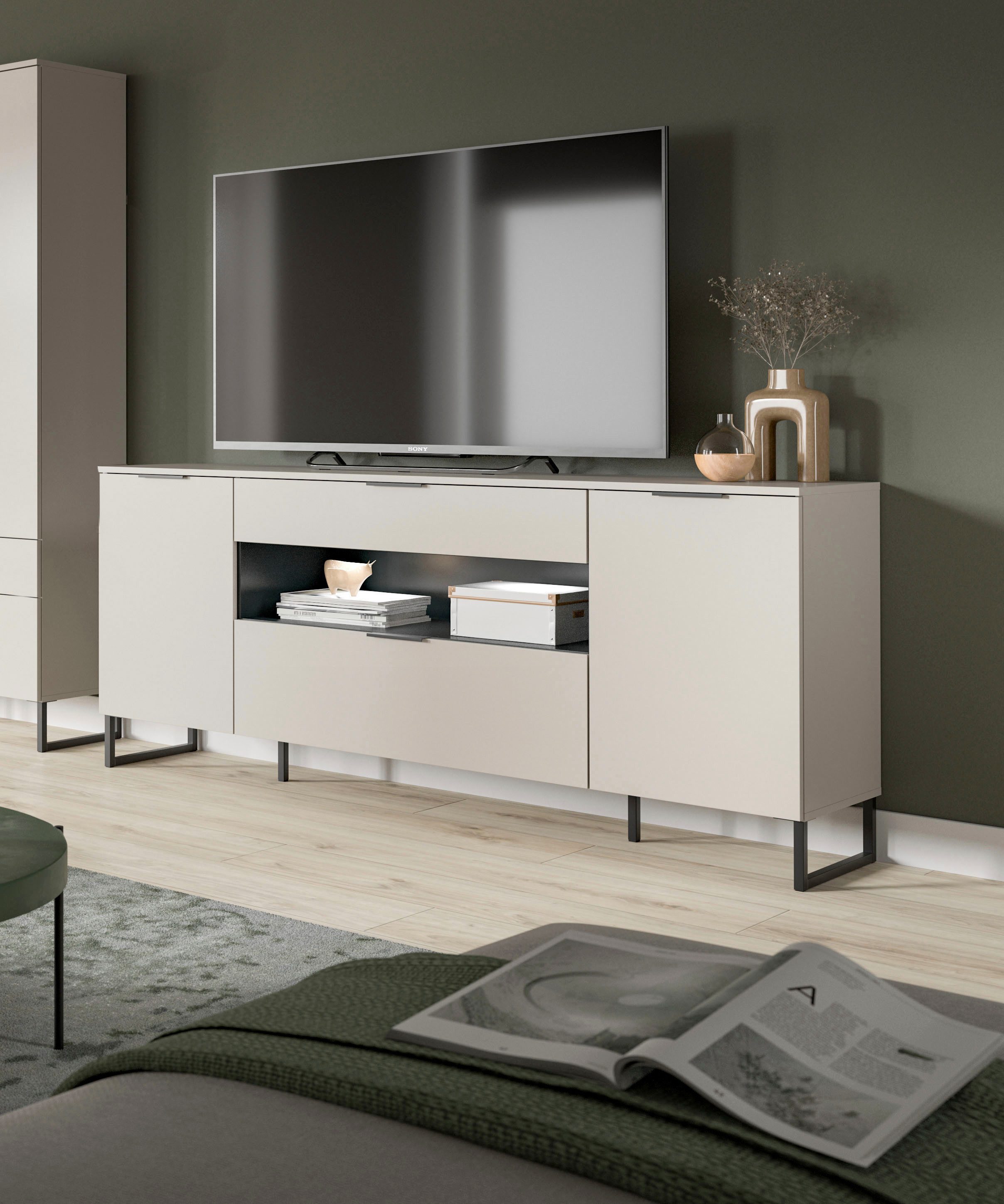INOSIGN Sideboard ADIO, Breite 185cm, 2 Türen, 1 Schubkasten, 1 Klappe, mit günstig online kaufen