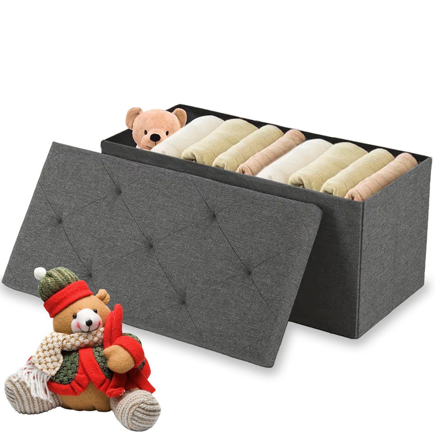 DUMOS Sitzbank Sitzbank sitzhocker 76/110cm mit Stauraum