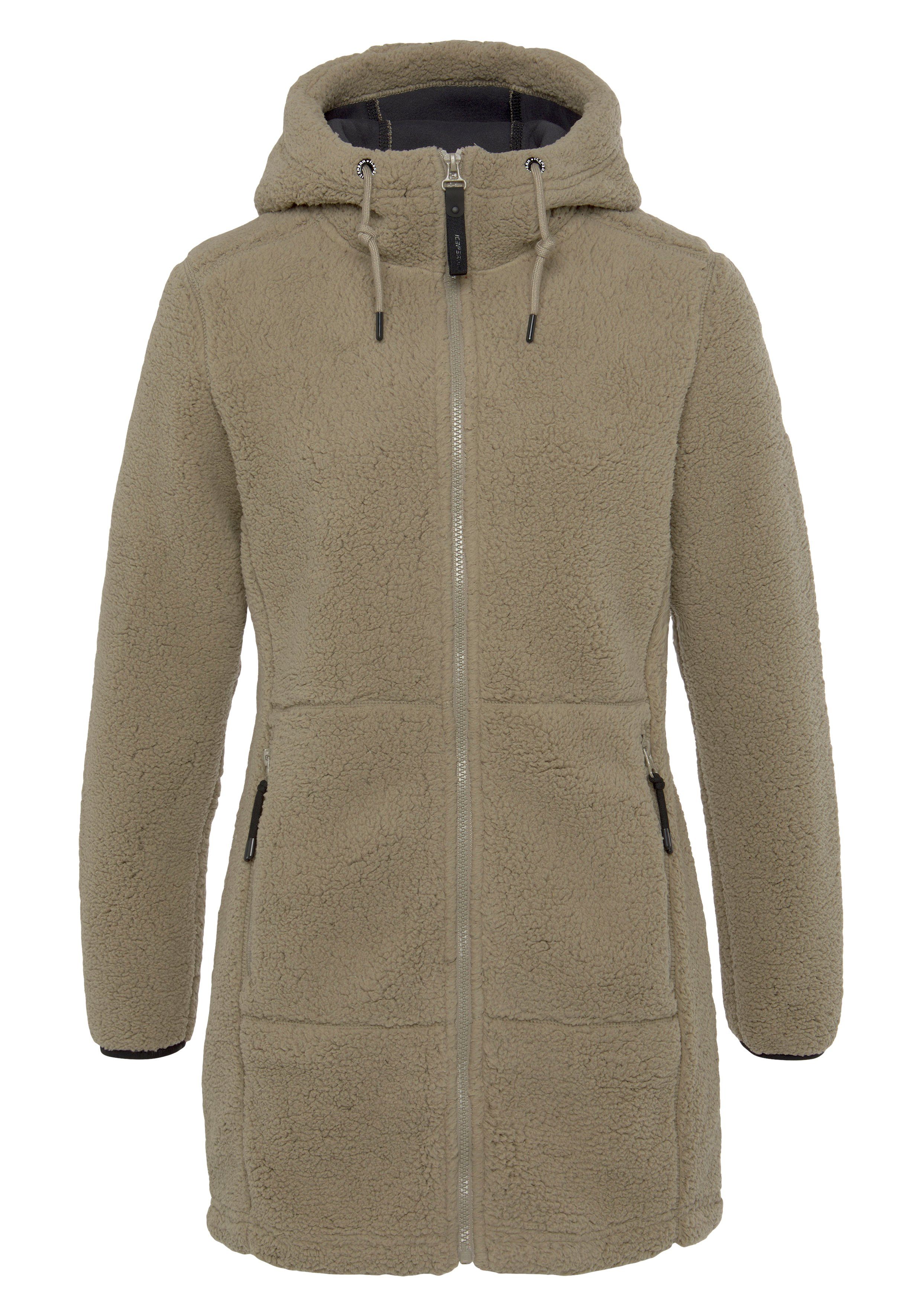 Icepeak Fleecejacke TEDDYPLÜSCHJACKE KHAKI D AGRA