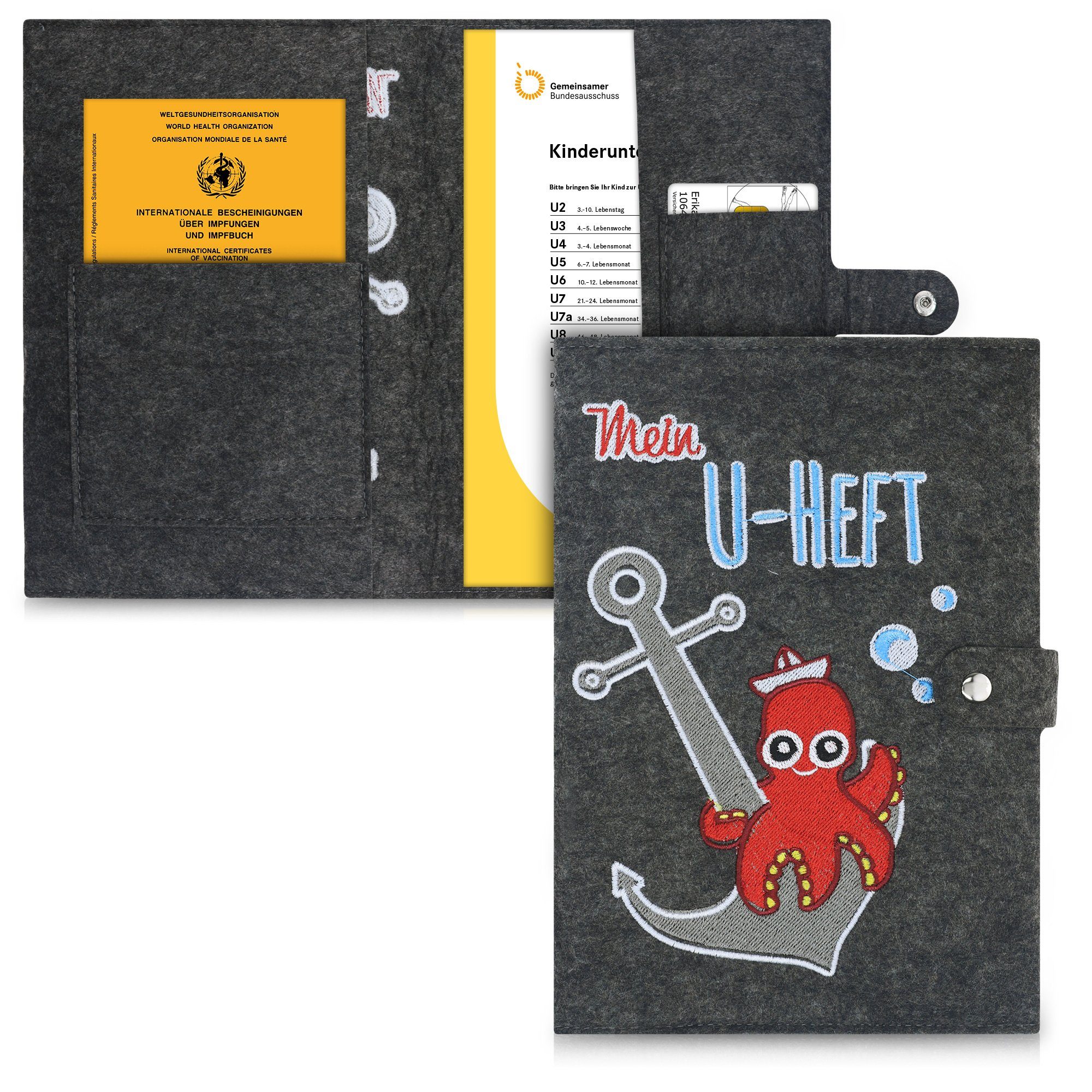 kwmobile Sleeve, Hülle für das deutsche Untersuchungsheft aus Filz UHeft Hülle und Impfpass
