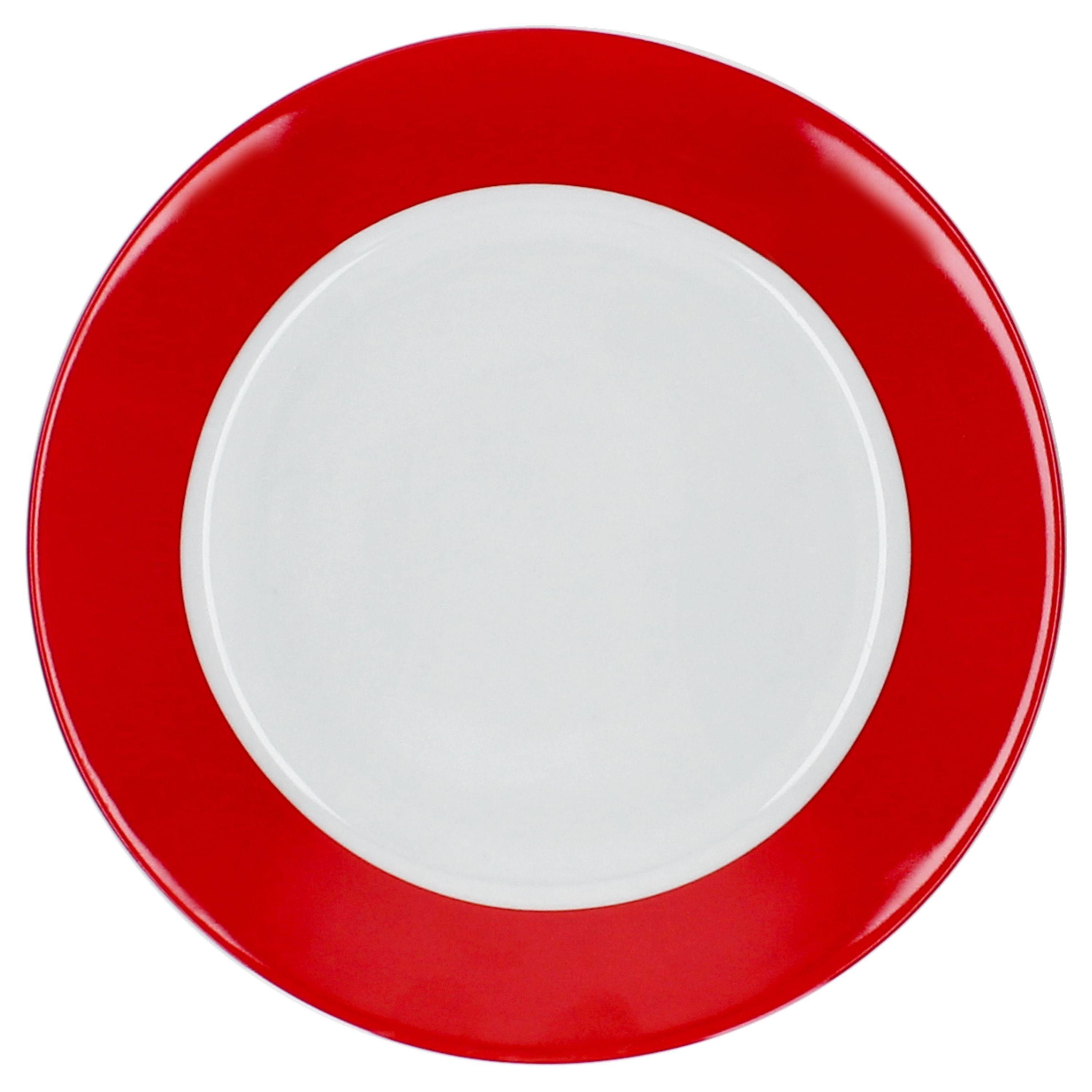 MamboCat Frühstücksteller 6er Set Variant Rot Kuchenteller bunte Frühstücks-Teller Dessert