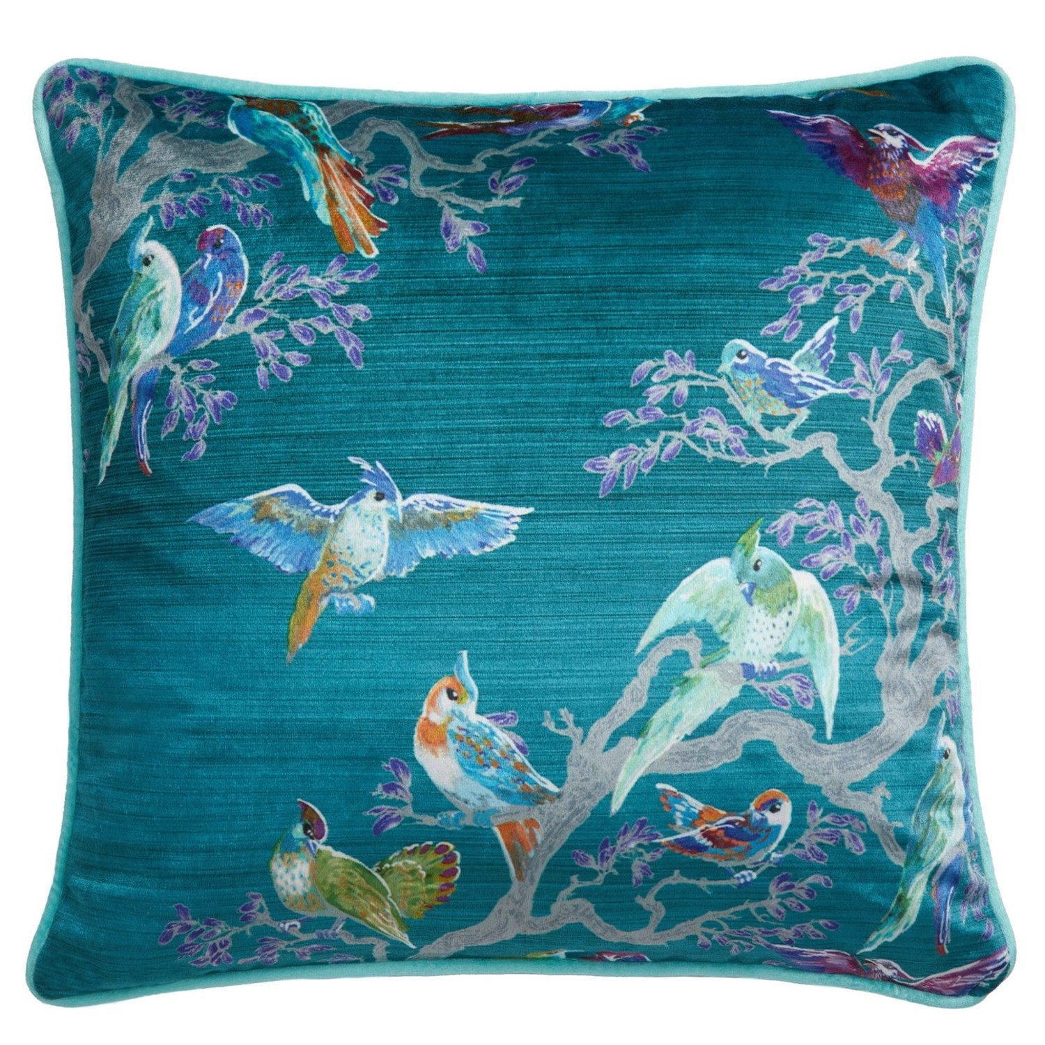 Laurence Llewelyn-Bowen Dekokissen Birdity Absurdity, Dekokissen aus samtig weichem Stoff Kissenbezug ohne Füllung 43x43 cm