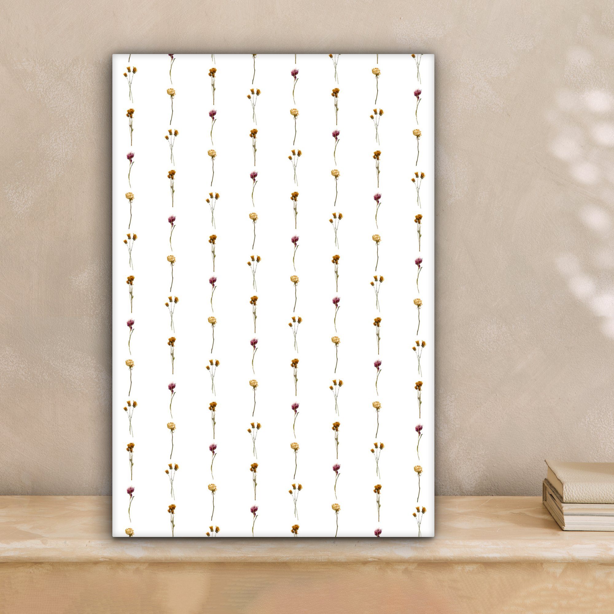 OneMillionCanvasses® Leinwandbild Blumen - Pastell - Muster, 20x30 Gemälde, inkl. Zackenaufhänger, bespannt Leinwandbild (1 fertig cm St)