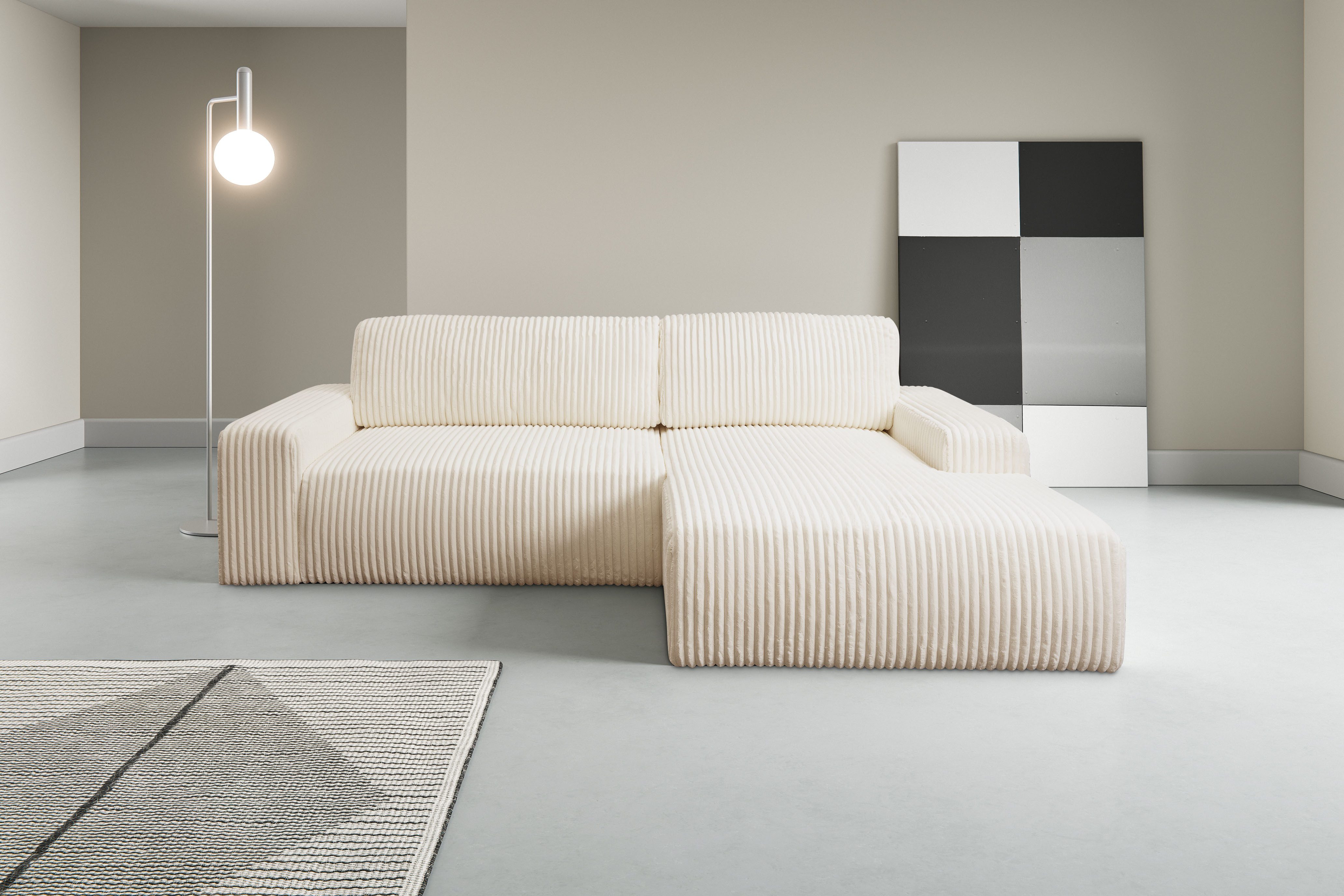 WERK2 Ecksofa Rotterdam-L, kuschelweicher Cord oder günstig online kaufen