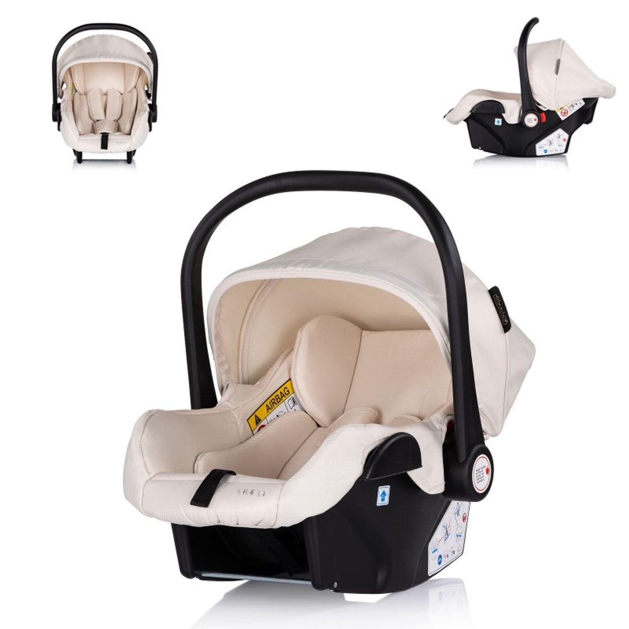 Chipolino Babyschale Babyschale i-Size Aura Gr. 0+, ab: 0, bis: 1.25, bis: 13 kg, (40-85cm) Gruppe 0+, Griff verstellbar, Gurt