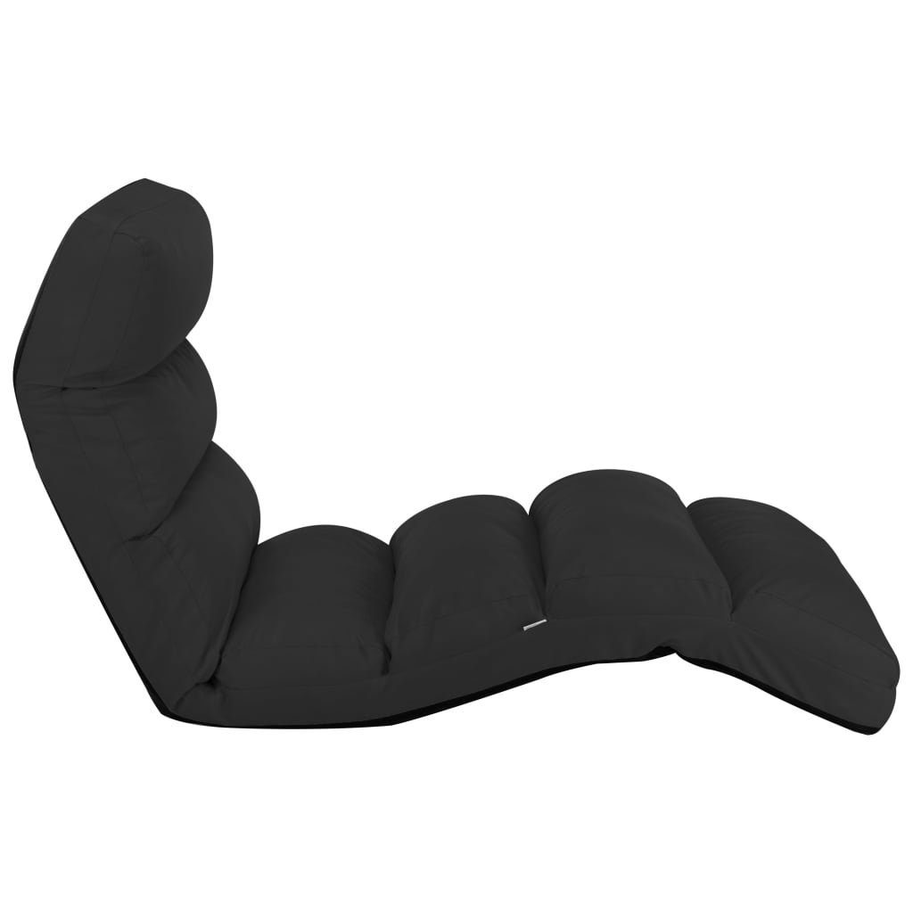 vidaXL Chaiselongue Bodenstuhl Faltbar Schwarz Kunstleder, 1 Teile