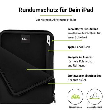 Artwizz Tablet-Hülle Artwizz Neoprene Sleeve Tasche Schutzhülle kompatibel mit iPad Pro Air (10.2" - 11) & Surface Go 2 - Schwarz