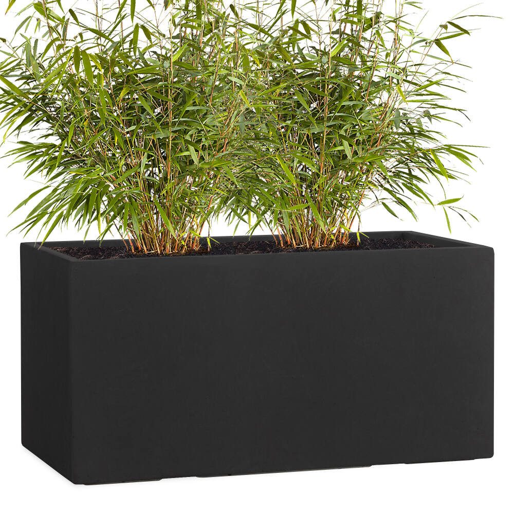 Pflanzwerk® Pflanzkübel TUB Premium Fiberglas Blumenkübel Frostbeständig mit Lotus-Effekt, Fiberglas - Handgefertigt - Rechteckig - Frostbeständig