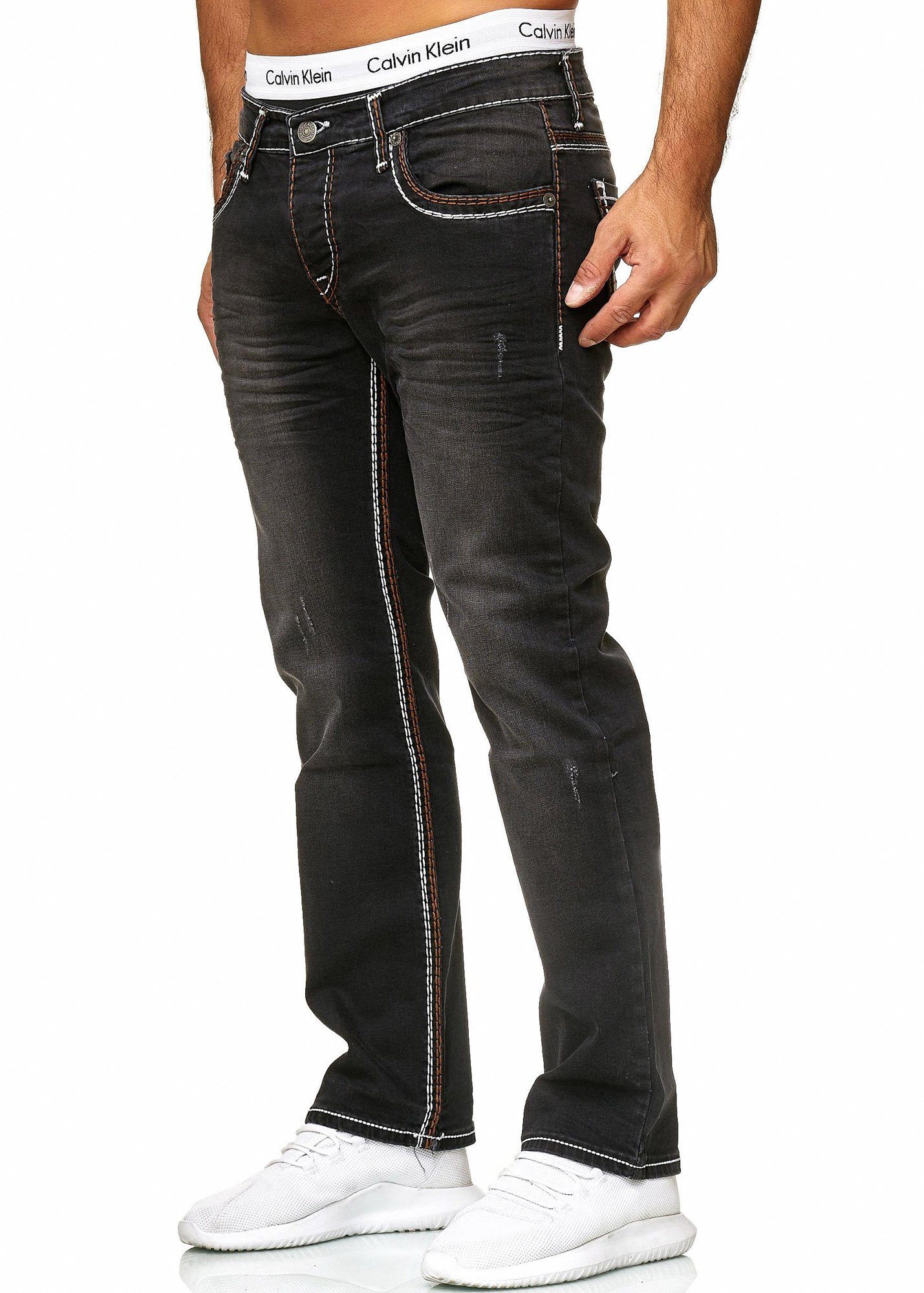 Straight Herren Regular-fit-Jeans Design Jeans Denim Code47 Fit Used Cut Code47 Regular