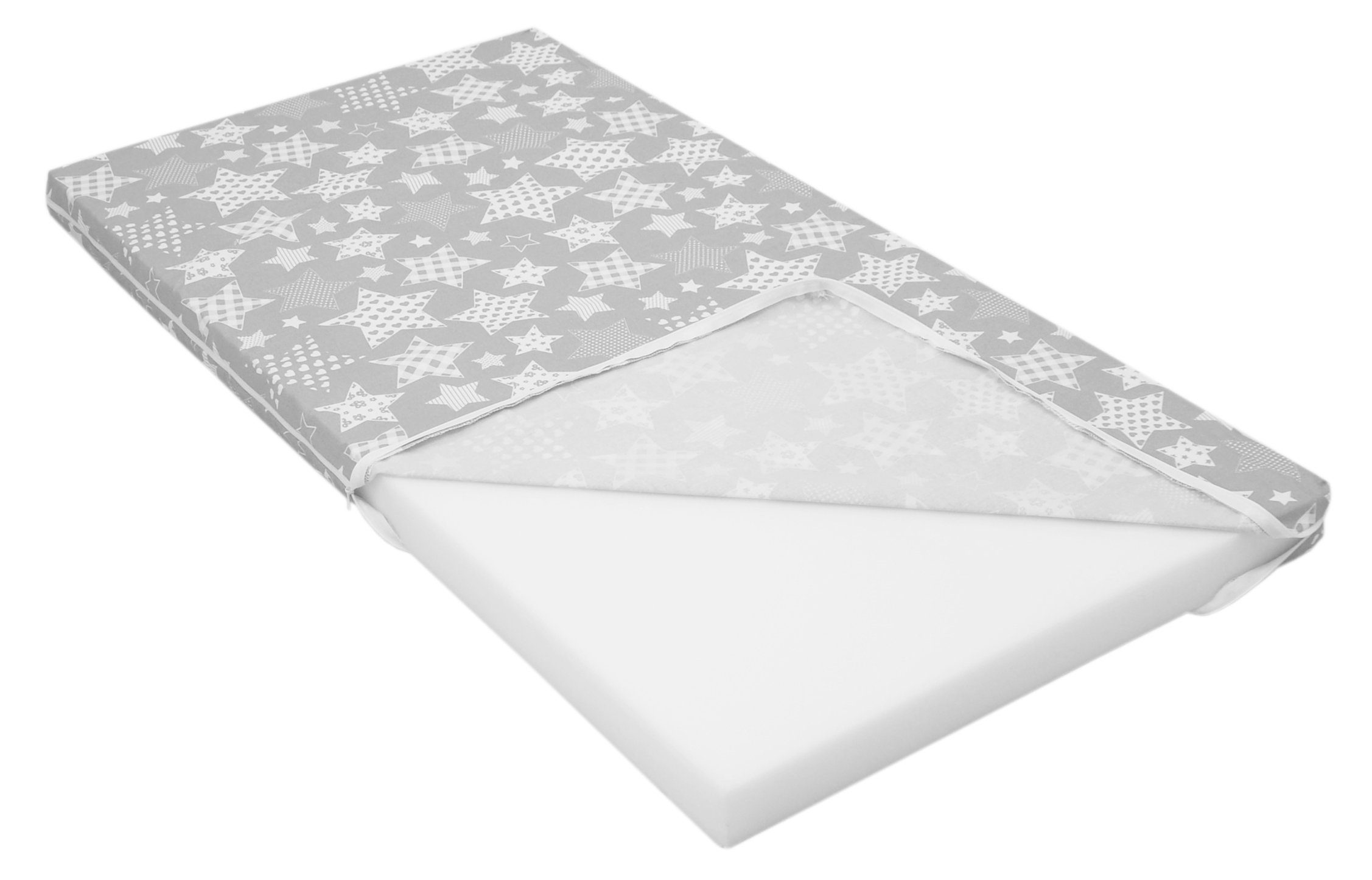 Kindermatratze Babymatratze mit Baumwollbezug, waschbar & rollbar–Allergikergeeignet, Best for Kids, 6 cm hoch, (Set), 60x120 cm, Bezug aus Baumwolle, Hergestellt in der EU