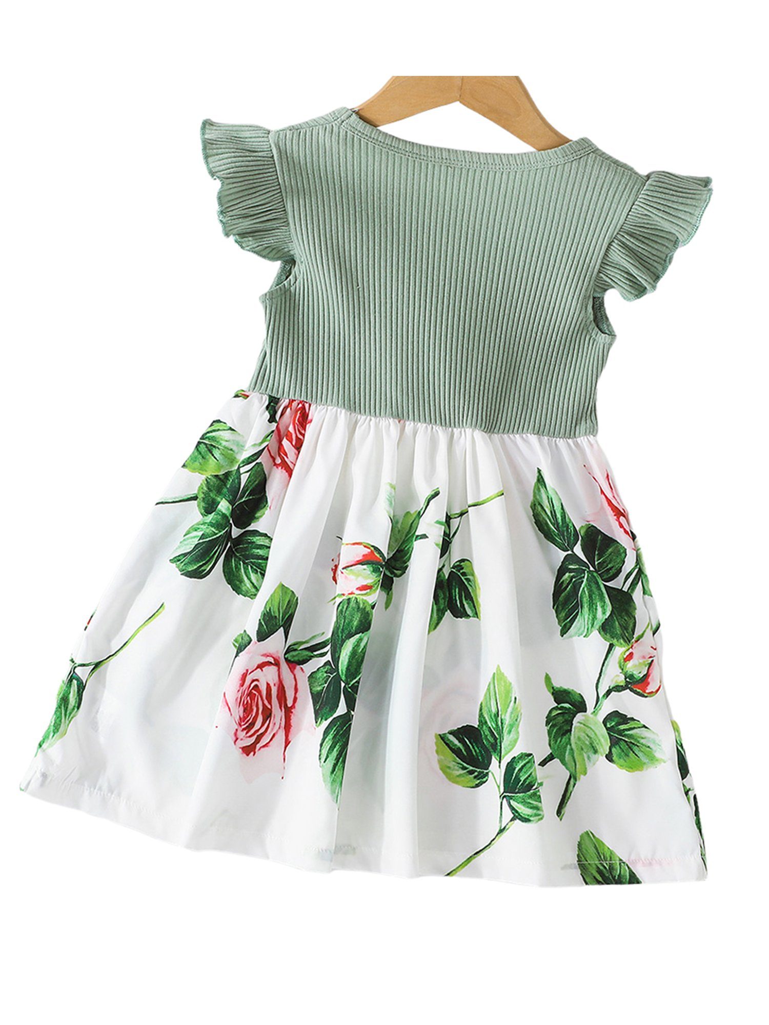 Kinder Kids (Gr. 92 -146) LAPA Sommerkleid LAPA Kleid für Mädchen, Blumenmuster, süßes Kleid