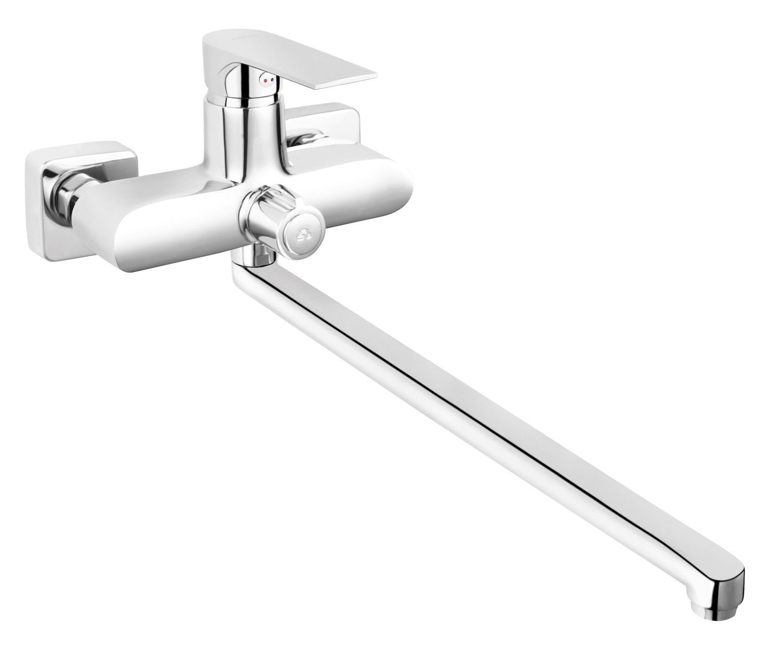 Ferro Wannenarmatur Algeo Square Badewannenarmatur mit Brauseanschluss Bad/Waschtisch Wasserhahn, Chrom